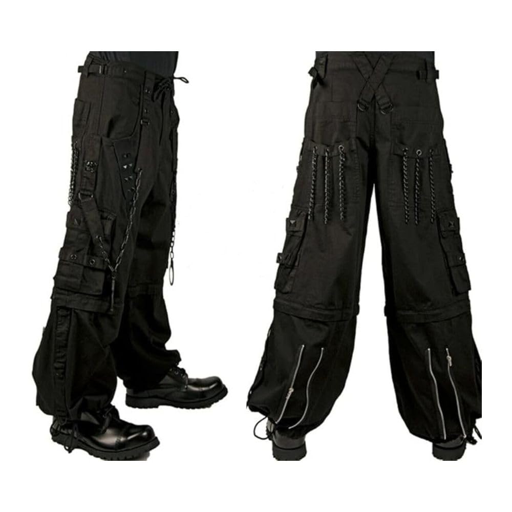 Gothic Bondage Pants for Men - Punk Rock Skater Biker Cyber Emo Trouser Shorts | Alternative Fashion Streetwear | Perfect for Concerts, Raves, and Gothic Events (USA)