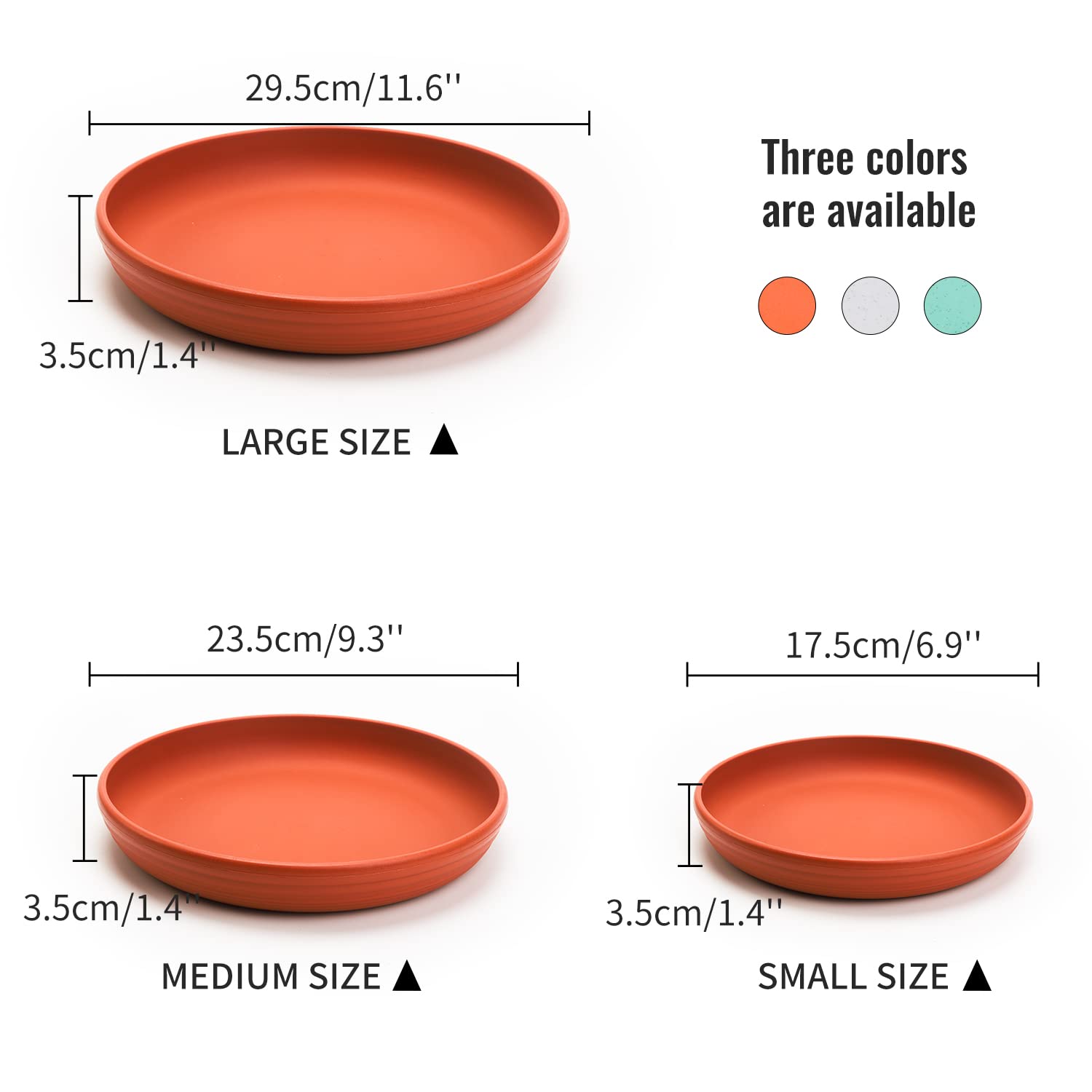 Sungmor 3-Pack Plastic Plant Saucers - 6.8