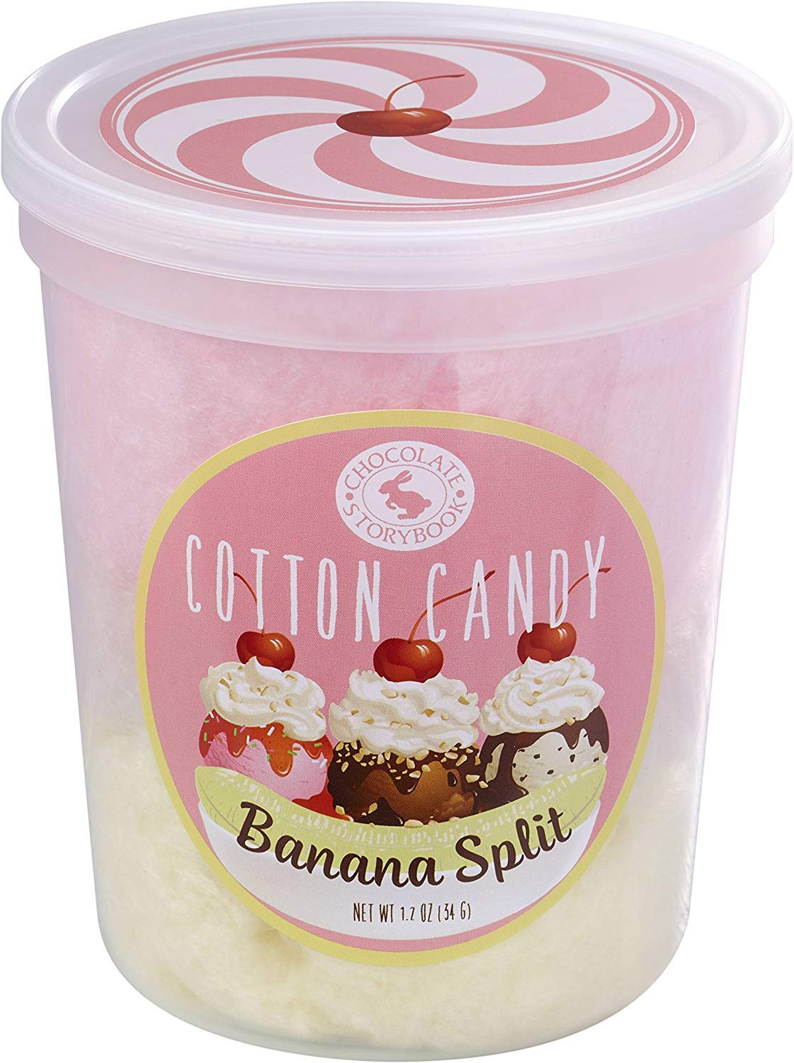 Banana Split Cotton Candy - Sweet Fluffy Dessert for Parties, Carnivals & Birthday Celebrations | Bulk Pack for Events & Snacking