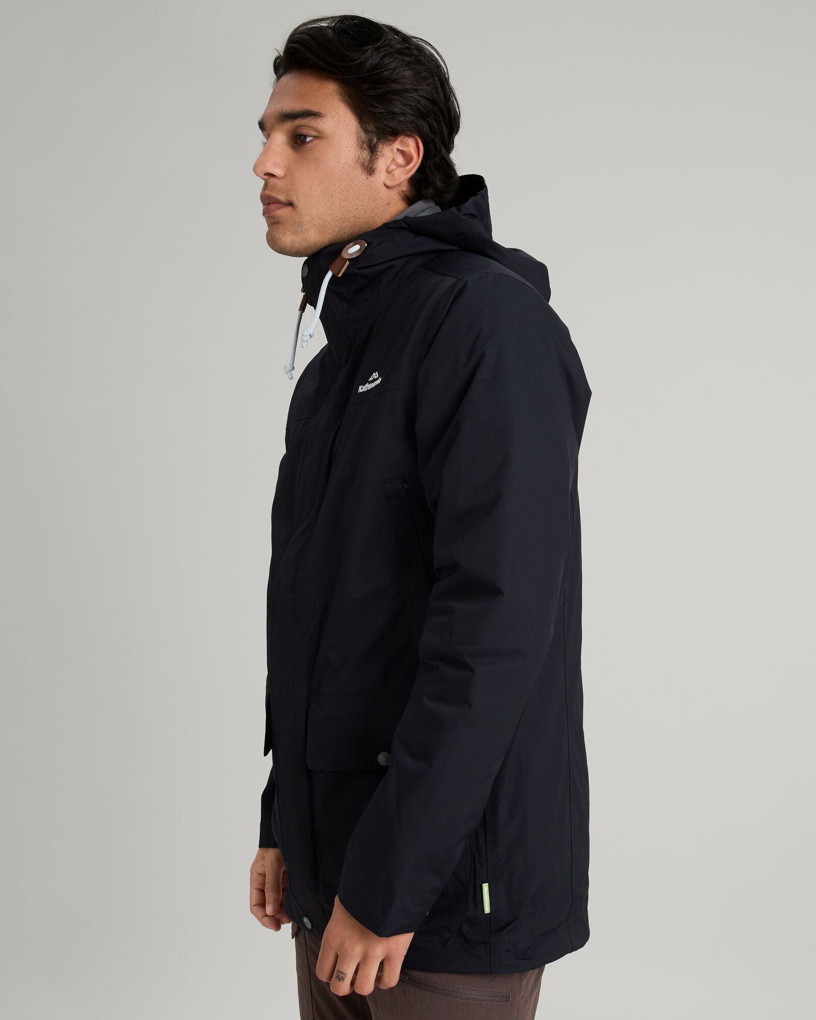 Men's Benmore 5-in-1 Convertible Jacket with Detachable Hood - Waterproof Windbreaker for Hiking, Camping & Outdoor Adventures (Black)