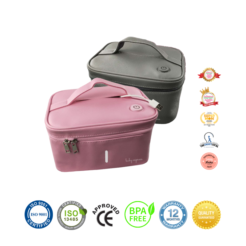 Baby UV Sterilizer Bag - Portable Sanitizing Pouch for Pacifiers, Bottles & Toys | Travel-Friendly Germ Protection | Pink (00398) | Perfect for Daycare, Travel & On-the-Go Parenting