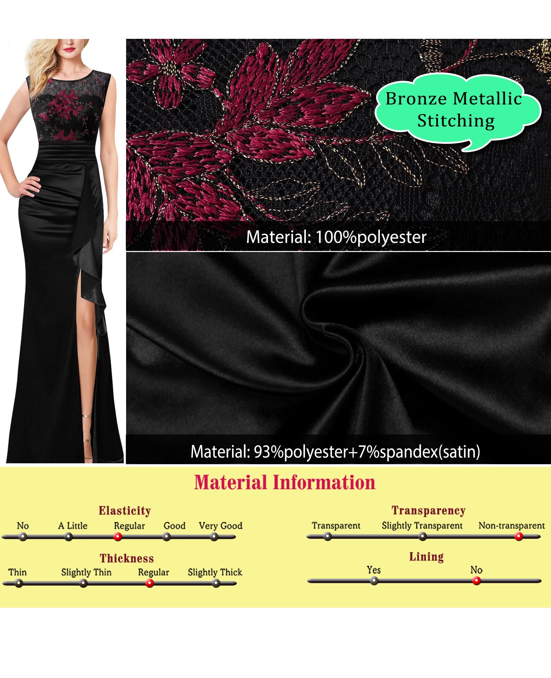 VFSHOW Women's Elegant Ruched Ruffles Long Evening Dress for Prom, Wedding, Party & Special Occasions - Perfect for Formal Events, Dinners & Night Out
