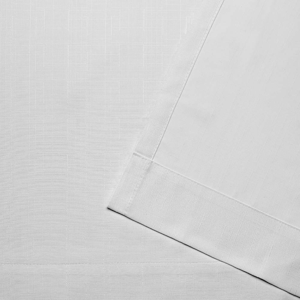 Premium Textured Linen Thermal Insulated Curtains with Grommet Top - 54x84 Inches, Winter White (Set of 2 Panels) - Perfect for Living Room, Bedroom & Home Decor - Energy Efficient Window Treatment for All Seasons