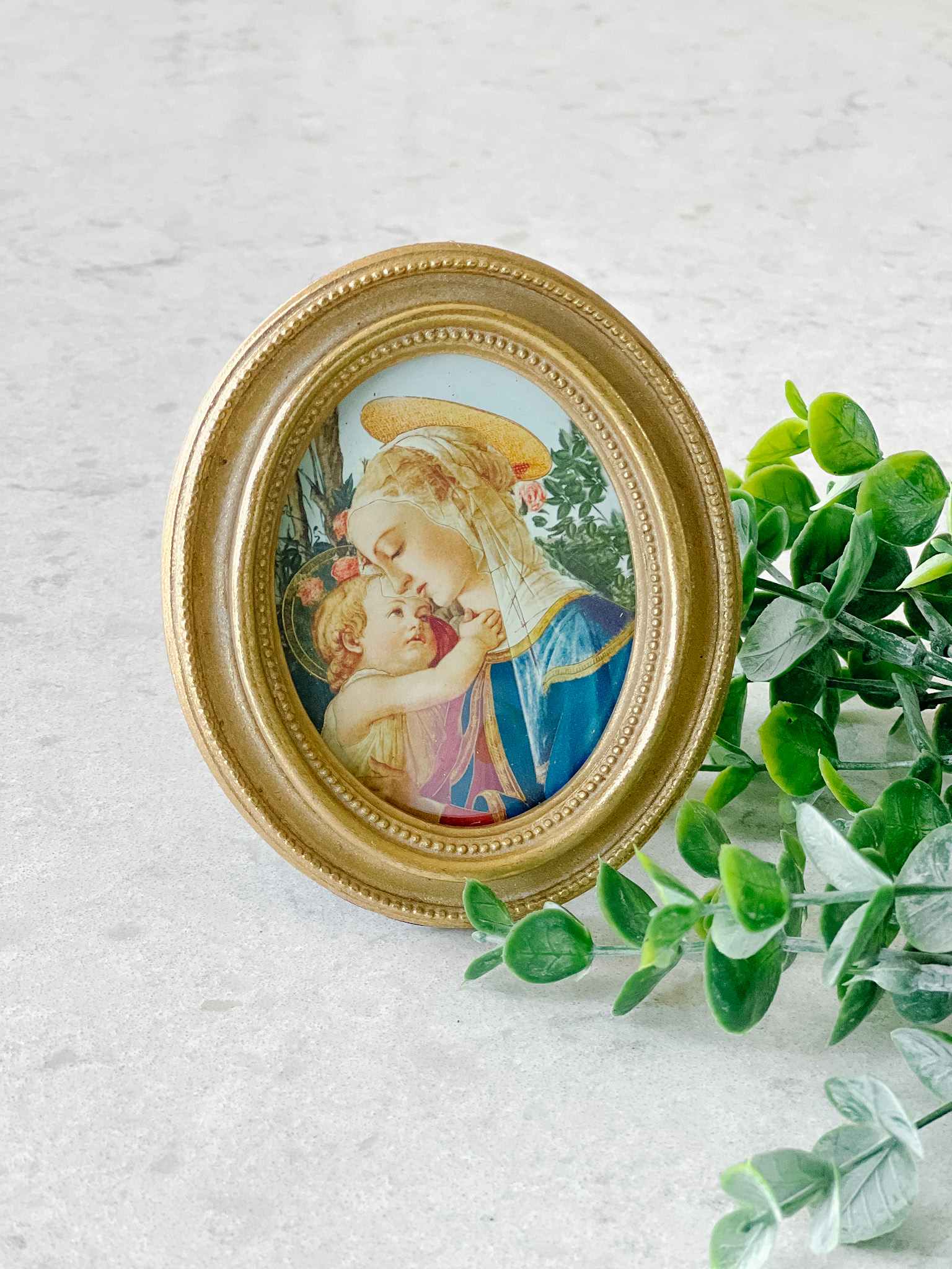 Petite Madonna and Child Framed Art - Religious Home Decor for Wall, Perfect for Living Room, Bedroom & Church