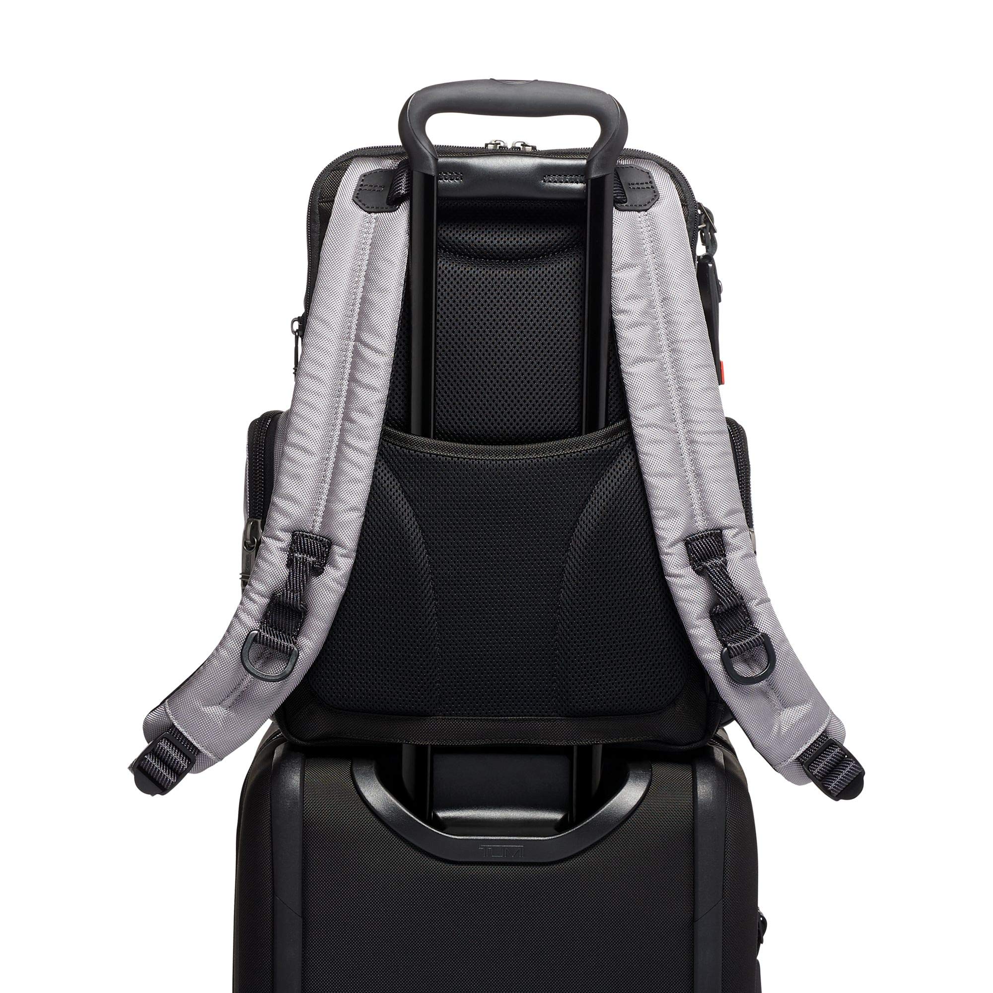 TUMI Alpha Bravo Nathan Laptop Backpack 15 Inch - Durable Computer Bag for Men & Women - Grey/Bright Red - Perfect for Work, Travel & College