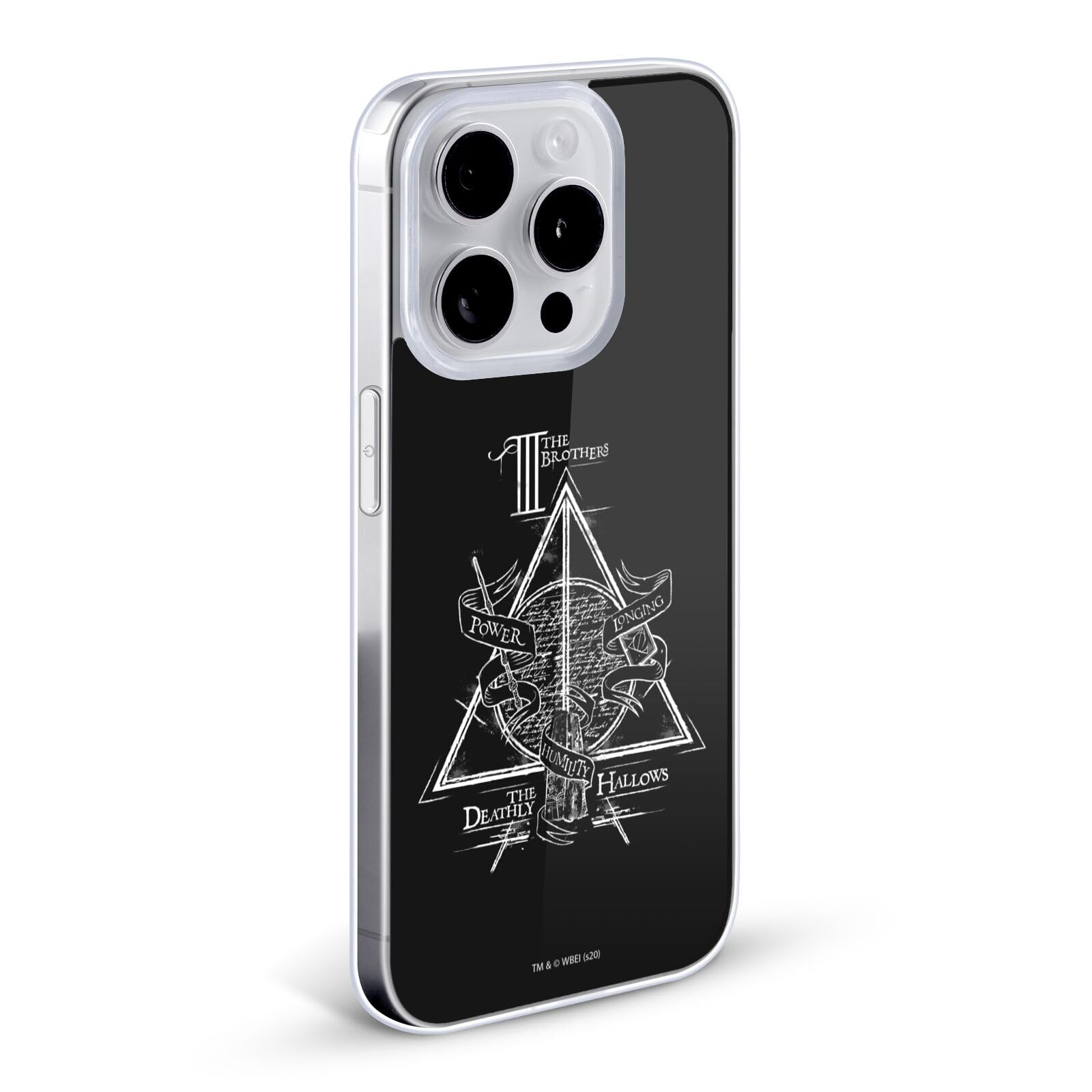 Officially Licensed Harry Potter Deathly Hallows Triangle Symbol Soft Gel Case for Apple iPhone 12 & iPhone 12 Pro - Durable Protection with Magical Design for Fans & Daily Use