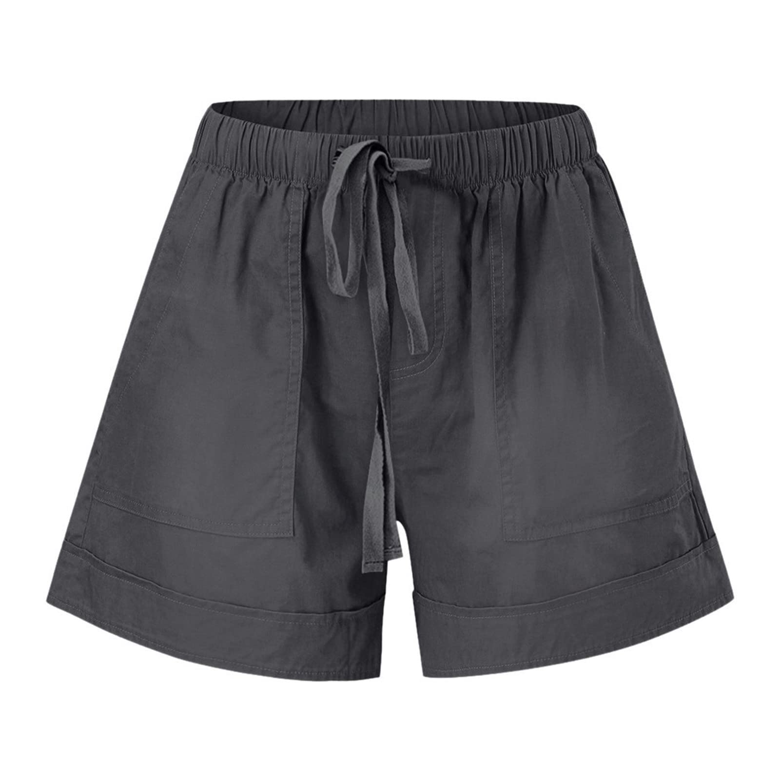 Women's High Waisted Workout Shorts with Pockets - Summer Casual & Plus Size - Gym & Running