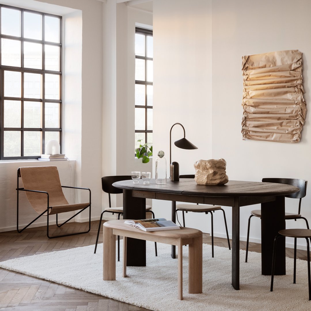 Ferm Living Bevel Bench - Modern Wooden Bench for Living Room, Bedroom, or Entryway - Stylish and Functional Seating for Home Decor