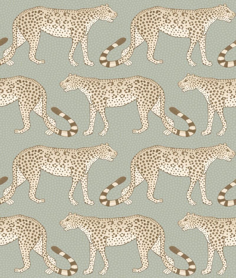 Cole and Son Leopard Walk Wallpaper in Olive & White | Premium Designer Wallpaper for Living Room, Bedroom, or Home Office Decor