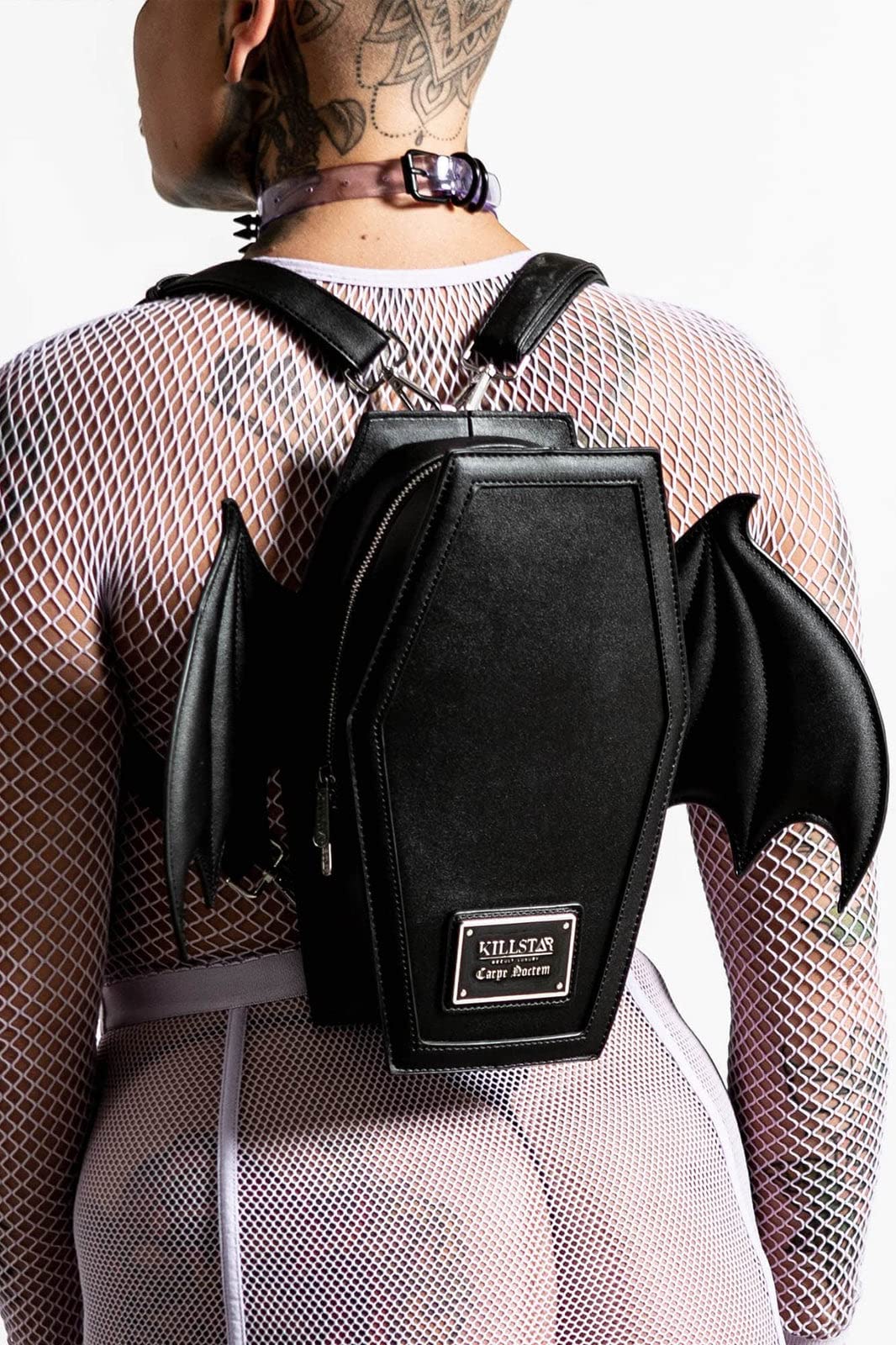 Killstar Sickly Sweet Black Bat Wings Gothic Punk Coffin Backpack | Halloween Goth Accessory | Perfect for Cosplay, Music Festivals & Alternative Fashion