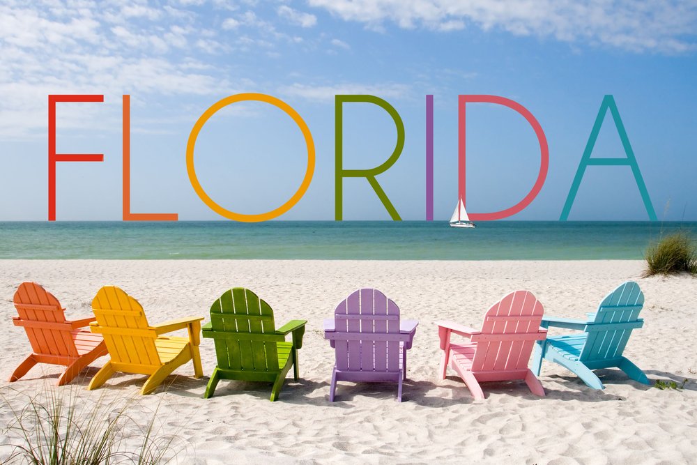 Florida Beach Chairs Metal Wall Art - 16x24 Colorful Aluminum Decor for Coastal & Tropical Home Decor | Perfect for Living Room, Bedroom, Beach House & Office