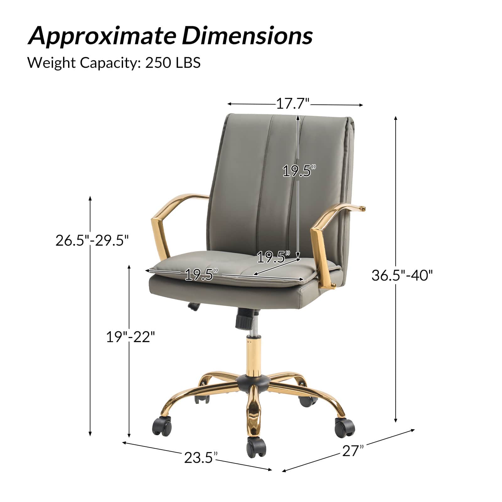 Roberto PU Leather Rocking Office Chair - Ergonomic Desk Chair with Adjustable Height & Swivel Base for Home Office, Gaming, and Workspace Comfort