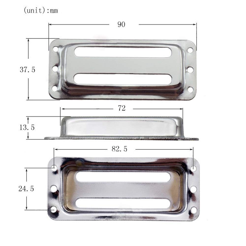 2-Piece Humbucker Electric Guitar Pickup Set with Brass Cover - 6 String Chrome Small Pickup for Rock, Blues & Metal Music Performance