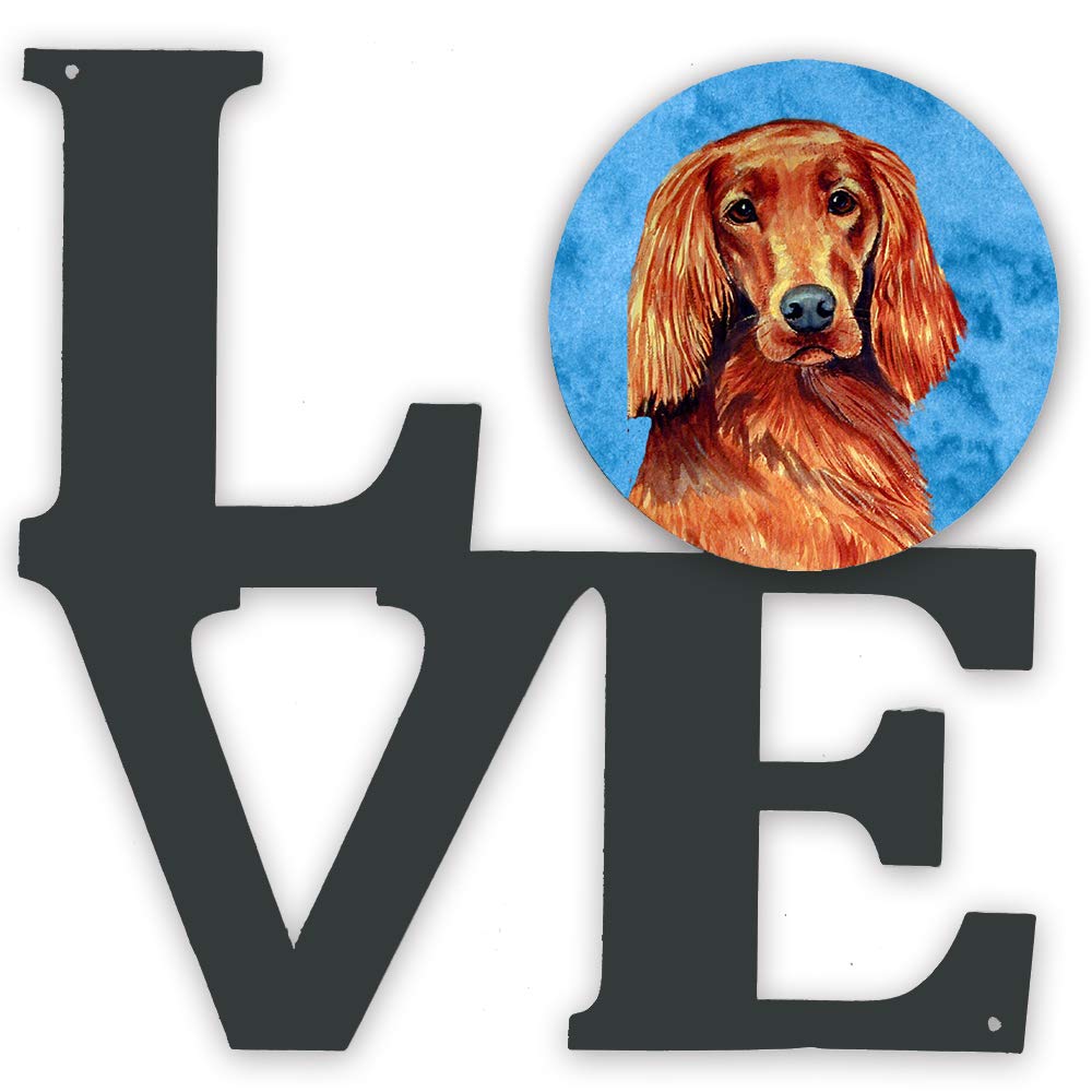 Blue Irish Setter Metal Wall Art - Indoor Outdoor Decor for Patio, Bathroom & Kitchen - Colorful Aluminum & Black Steel Sculpture - Perfect for Pet Lovers & Home Decoration