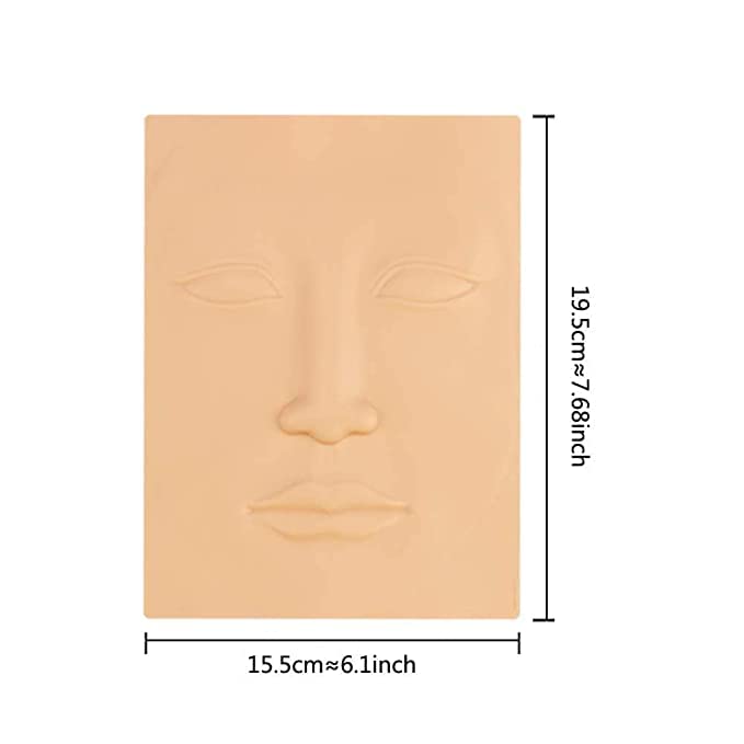 3D Eyebrow & Lip Practice Sheet - Silicone Face Skin for Makeup Training (1pc) | Perfect for Beginners & Professionals, Salon & Home Use