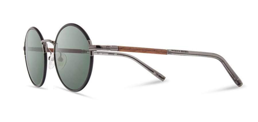 Shwood Hawthorne Acetate Sunglasses - Black Chrome/Mahogany Frame with G15 Lens - Stylish UV Protection for Outdoor Activities & Driving