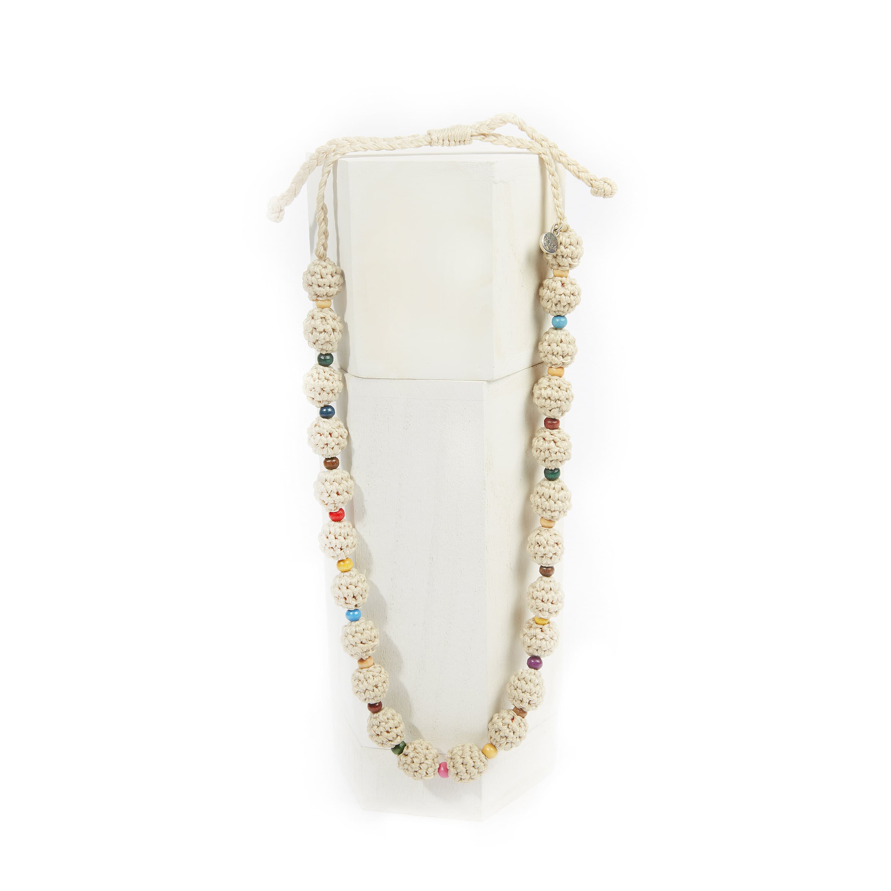 Handmade Drea Crochet Beaded Necklace - Elegant Ecru Multi-Bead Design for Women | Perfect for Boho Chic, Beach Wedding & Festival Fashion Accessories