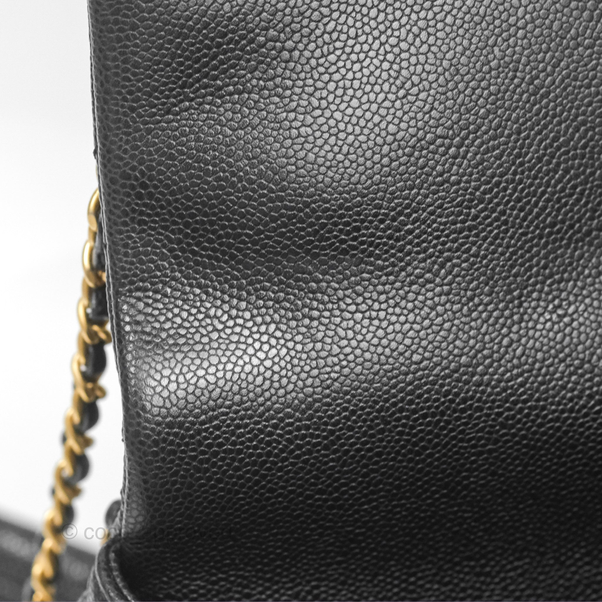 Chanel Chain Around Flap Bag Black Caviar Leather with Aged Gold Hardware - Luxury Crossbody Bag for Women, Perfect for Evening Parties & Special Occasions