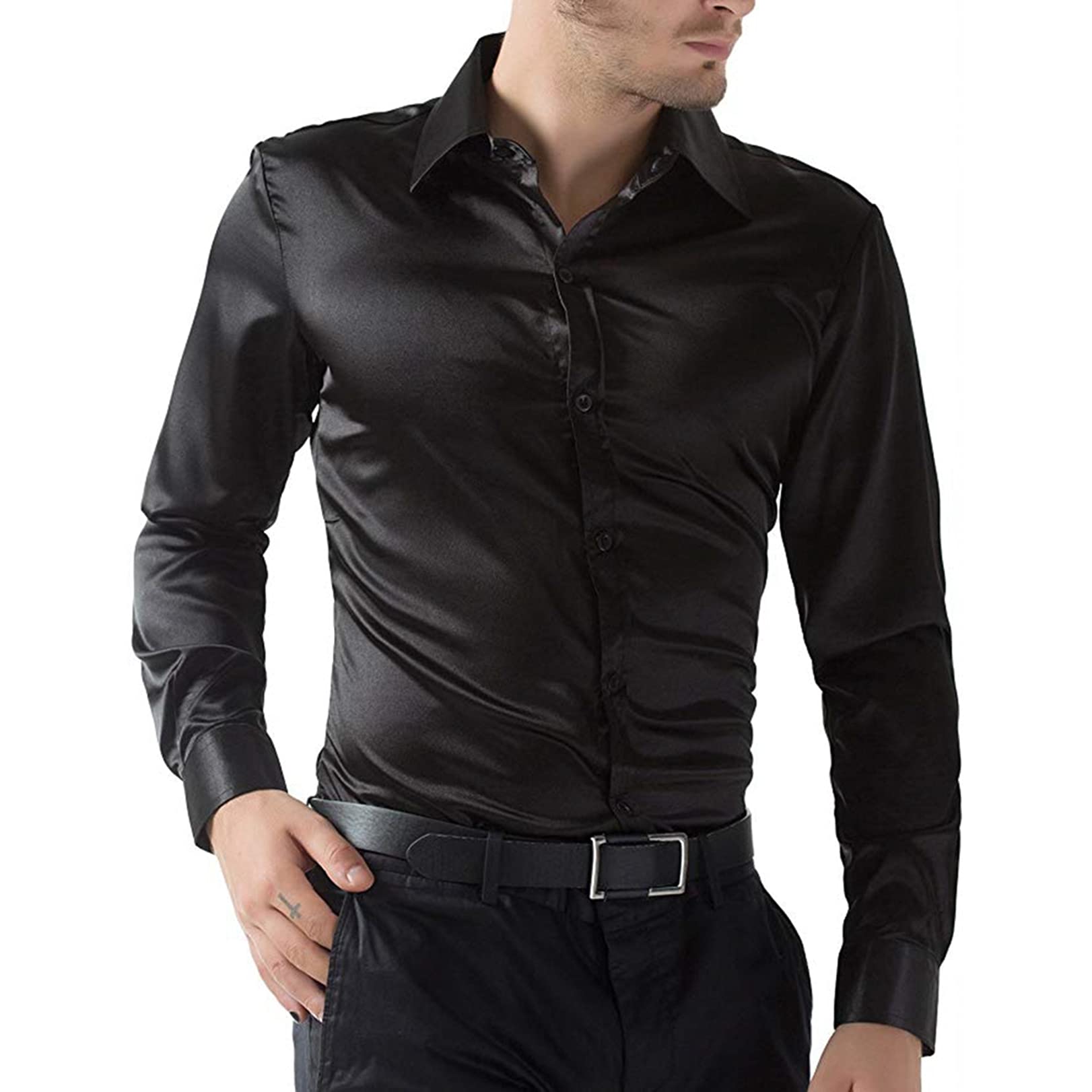 Men's Floral Long Sleeve Dress Shirts for Wedding, Prom & Party - Formal Button Down Shirt for Business, Office & Special Occasions