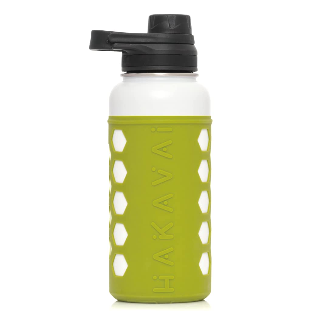 Hakavai 32oz Insulated Stainless Steel Water Bottle with Spout Lid - Keeps Cold 24Hrs for Gym & Outdoor