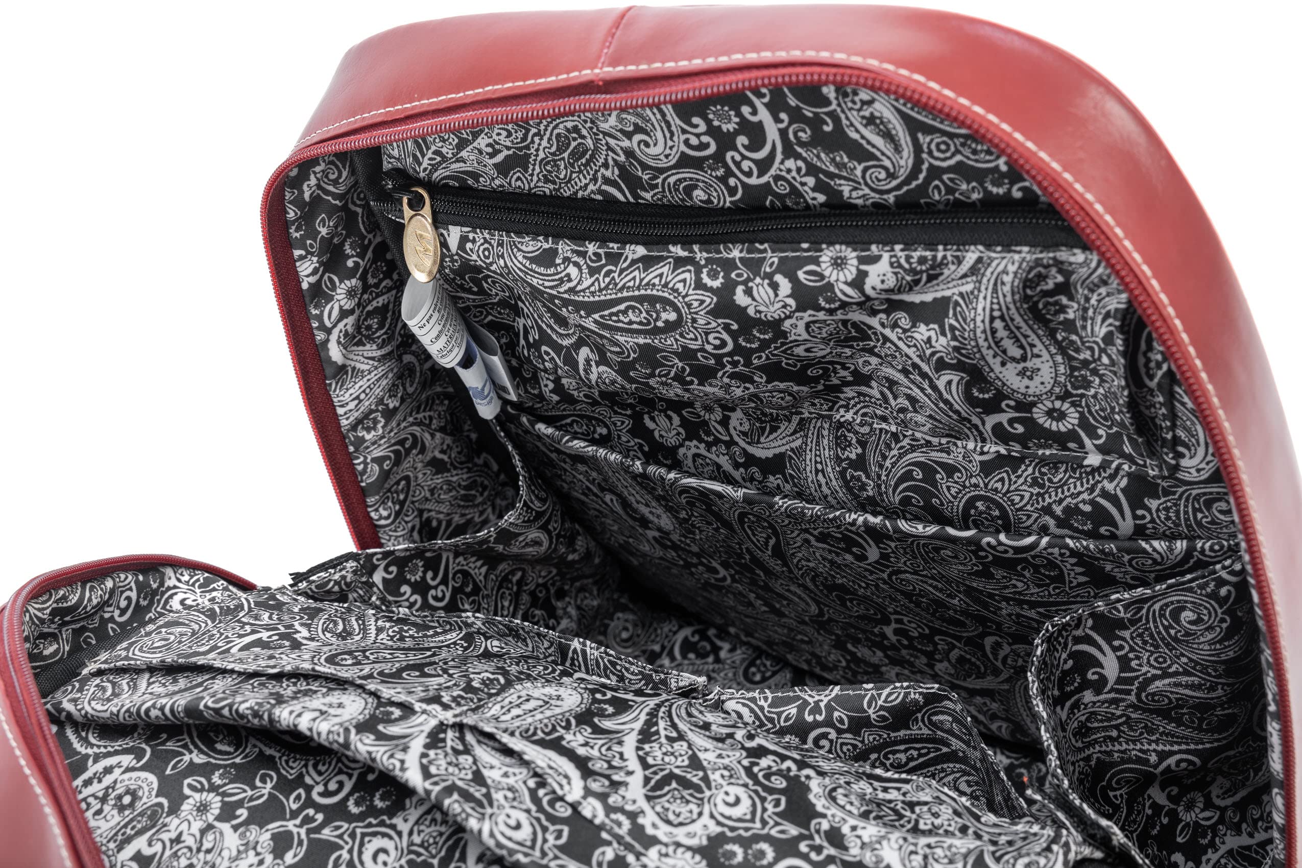 Professional Women's Leather Laptop Backpack for Business & Travel - Slim Tablet Compartment, Durable Small Work Bag (Red) - Perfect for Office Commute, Business Trips & College Use