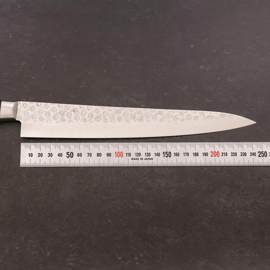 Premium VG-10 Steel Sujihiki Knife - 245mm Tsuchime Damascus Blade with Black Western Handle - Perfect for Sushi, Sashimi & Meat Slicing