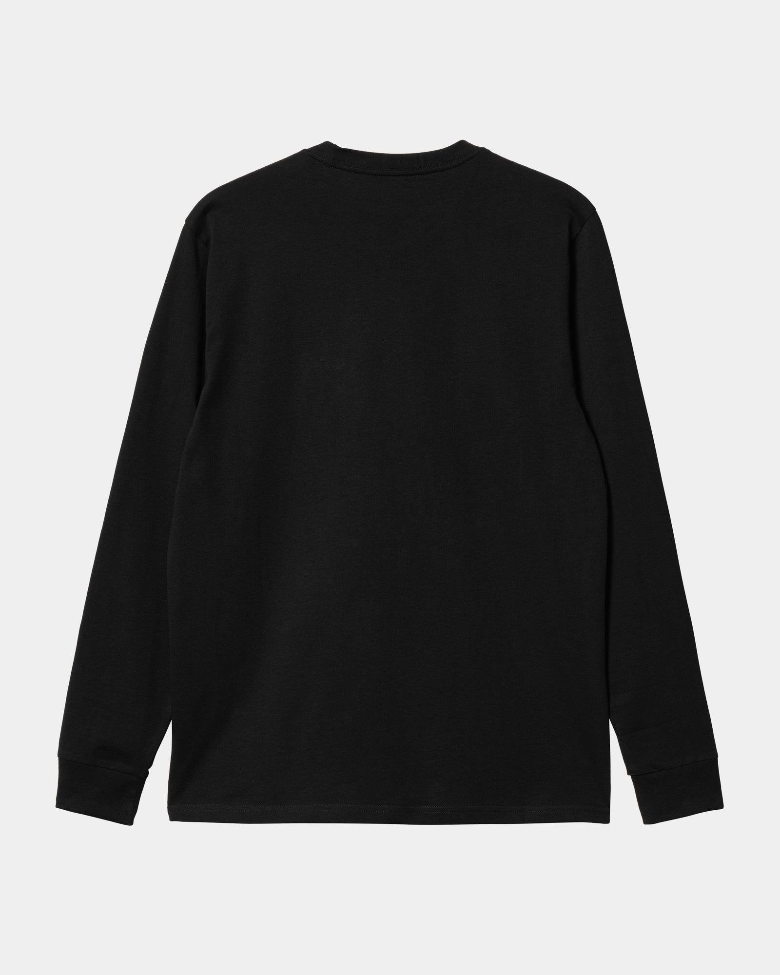 Men's Long Sleeve Pocket T-Shirt - Comfortable Casual Black Tee for Everyday Wear, Work & Outdoor Activities
