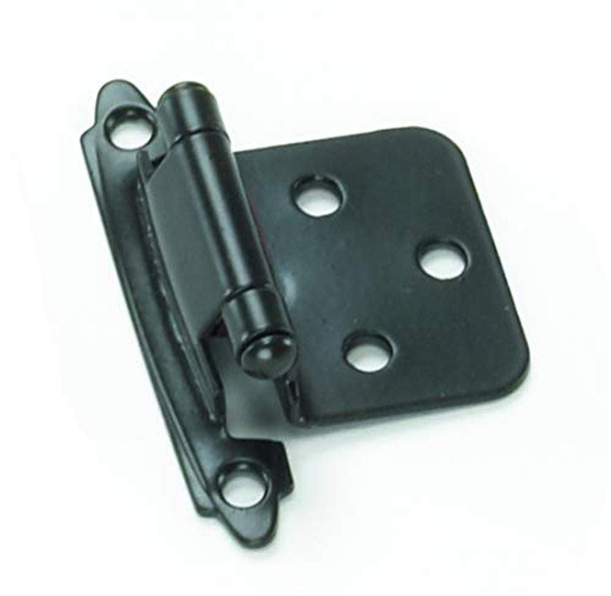 Laurey 28766-25 No Offset Oil Rubbed Bronze Semi Concealed Cabinet Hinges - 10 Pack, Soft Close, for Kitchen & Bathroom Cabinets, Furniture, and DIY Projects