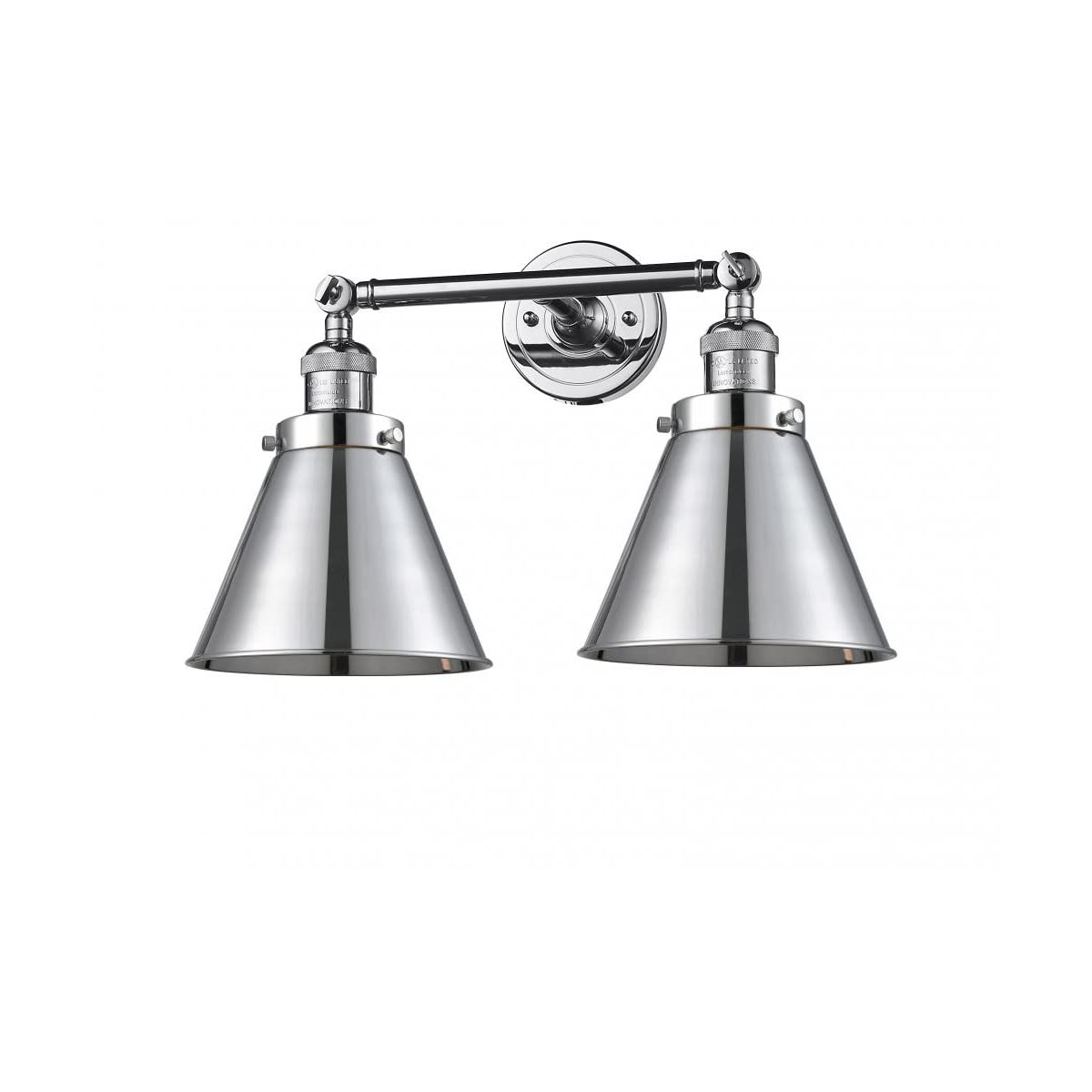 Vintage Dimmable LED Bathroom Light Fixture - 2 Lights, Polished Chrome Finish, Energy Efficient - Perfect for Bathroom Vanity, Powder Room or Spa Lighting