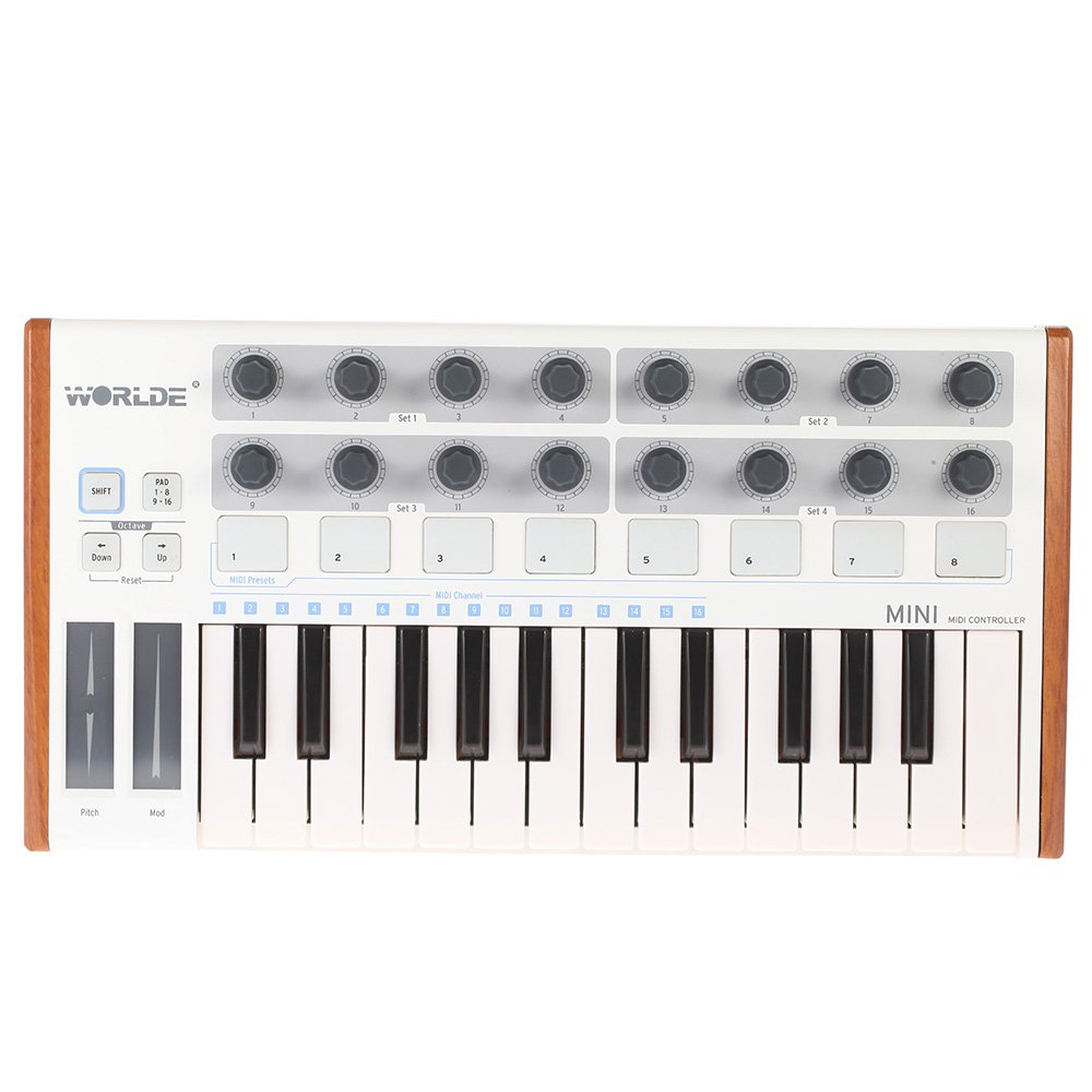 Ultra-Portable 25-Key USB MIDI Controller - Compact Drum Pad & Keyboard for Music Production, Live Performance & Studio Recording | Perfect for DJs, Producers & Musicians On-The-Go