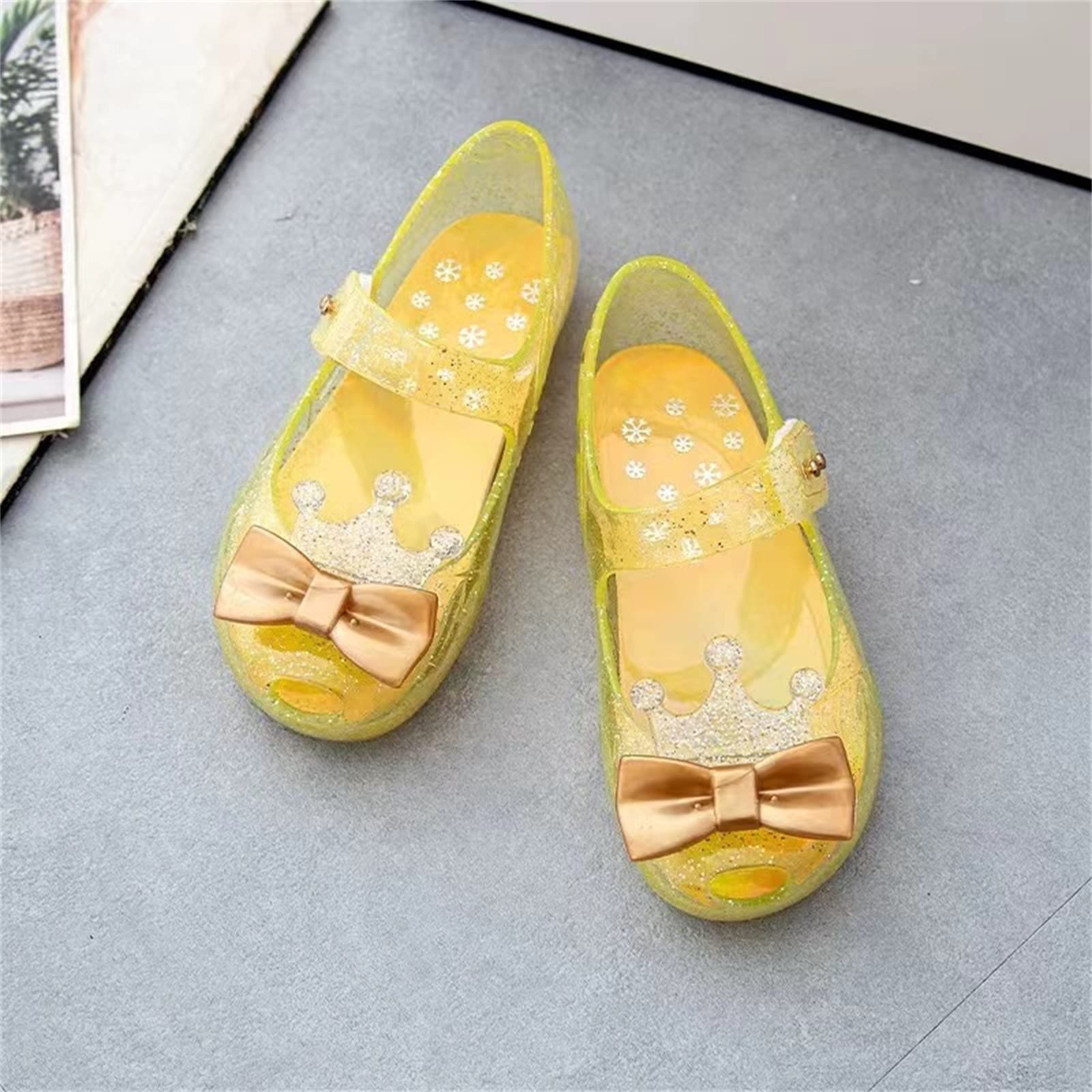 Lykmera Baby Girls Crown Flash Sandals - Non-Slip Soft Sole for Dance & Play