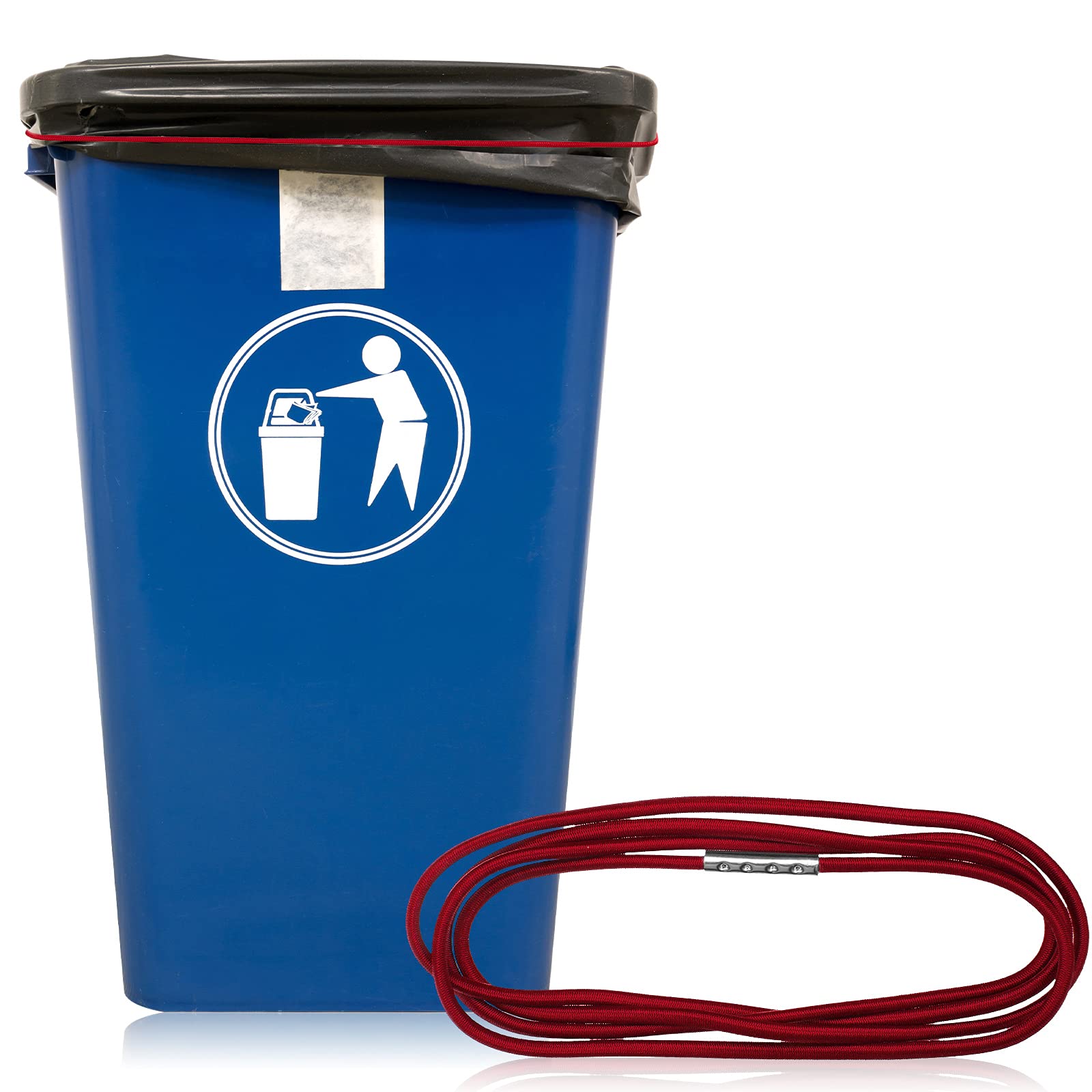 Riakrum 12 Pack Colorful Elastic Trash Can Bands for 13-30 Gallon Trash Cans | 3.28 ft Stretchable Garbage Bag Holder | Secure Bags in Kitchen, Office, Outdoor & Commercial Use