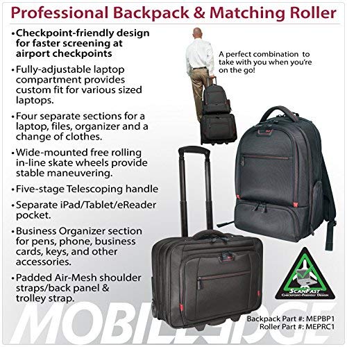 Professional Laptop Backpack for Men & Women - TSA Approved 17 Inch Laptop Bag Compatible with MacBook Pro 16-17 Inch - Durable Work & Travel Backpack with USB Charging Port - Perfect for Business, College & Commuting (Black/Red)