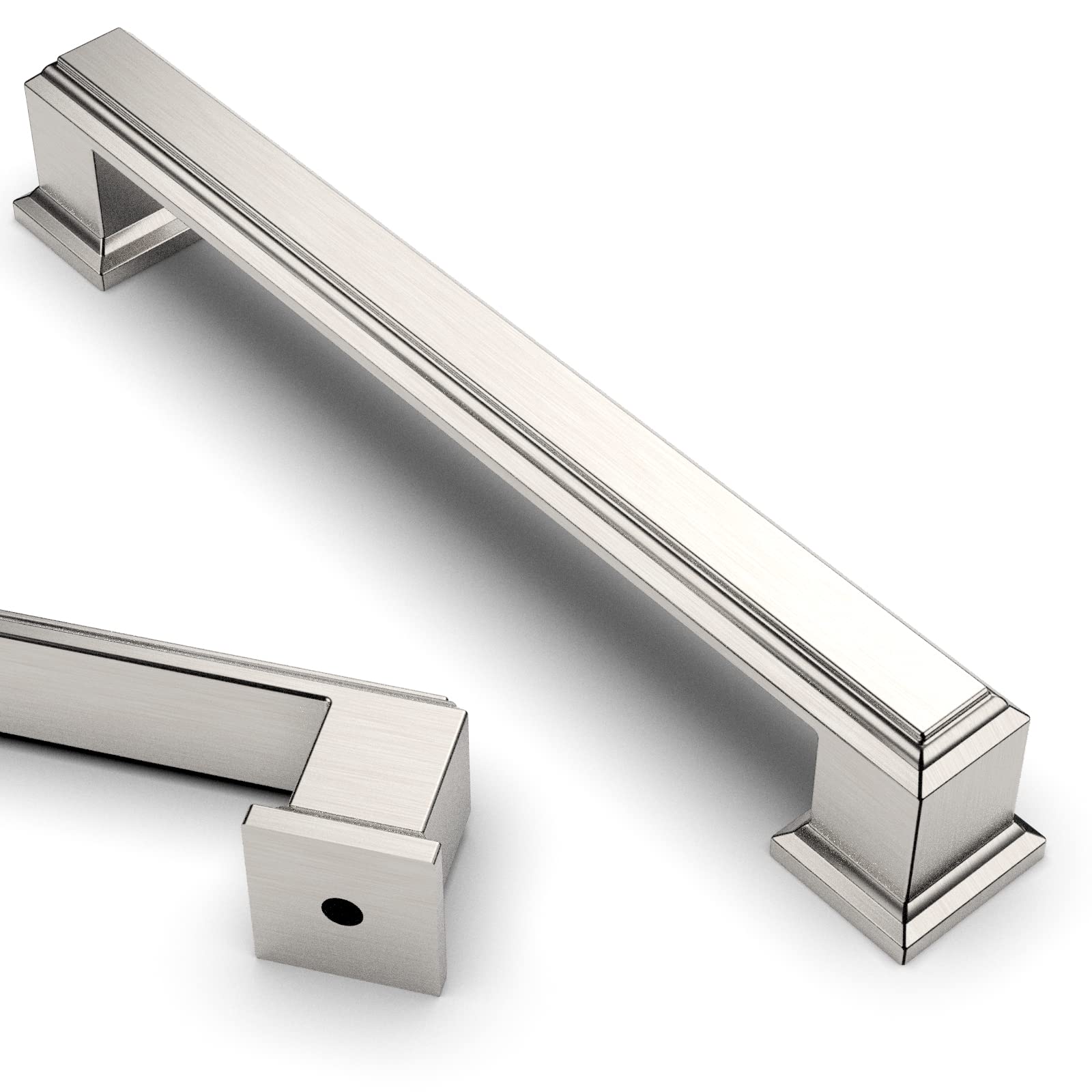 Asidrama 30 Pack 5 Inch (128mm) Brushed Satin Nickel Cabinet Handles - Kitchen & Bathroom Drawer Pulls - Durable Hardware for Cupboards, Dressers, Cabinets & Furniture (Easy Installation, Modern Upgrade)