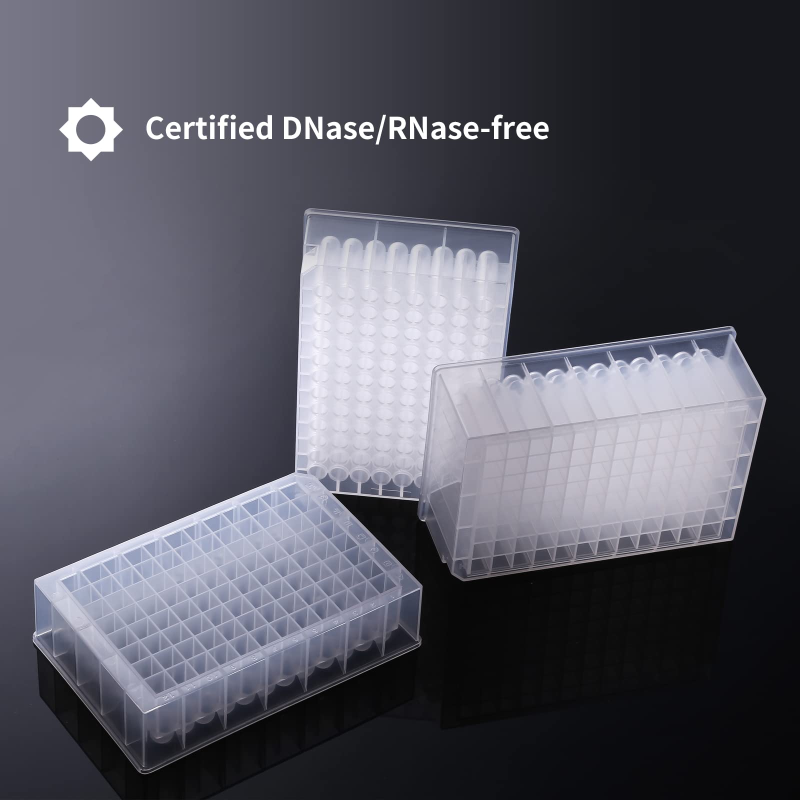 96-Well Deep Well Plate, 2.2ml U-Bottom Plastic Storage Plate - Square 24 Wells, No Cap (Pack of 96) - Ideal for PCR, Sample Storage & Laboratory Research