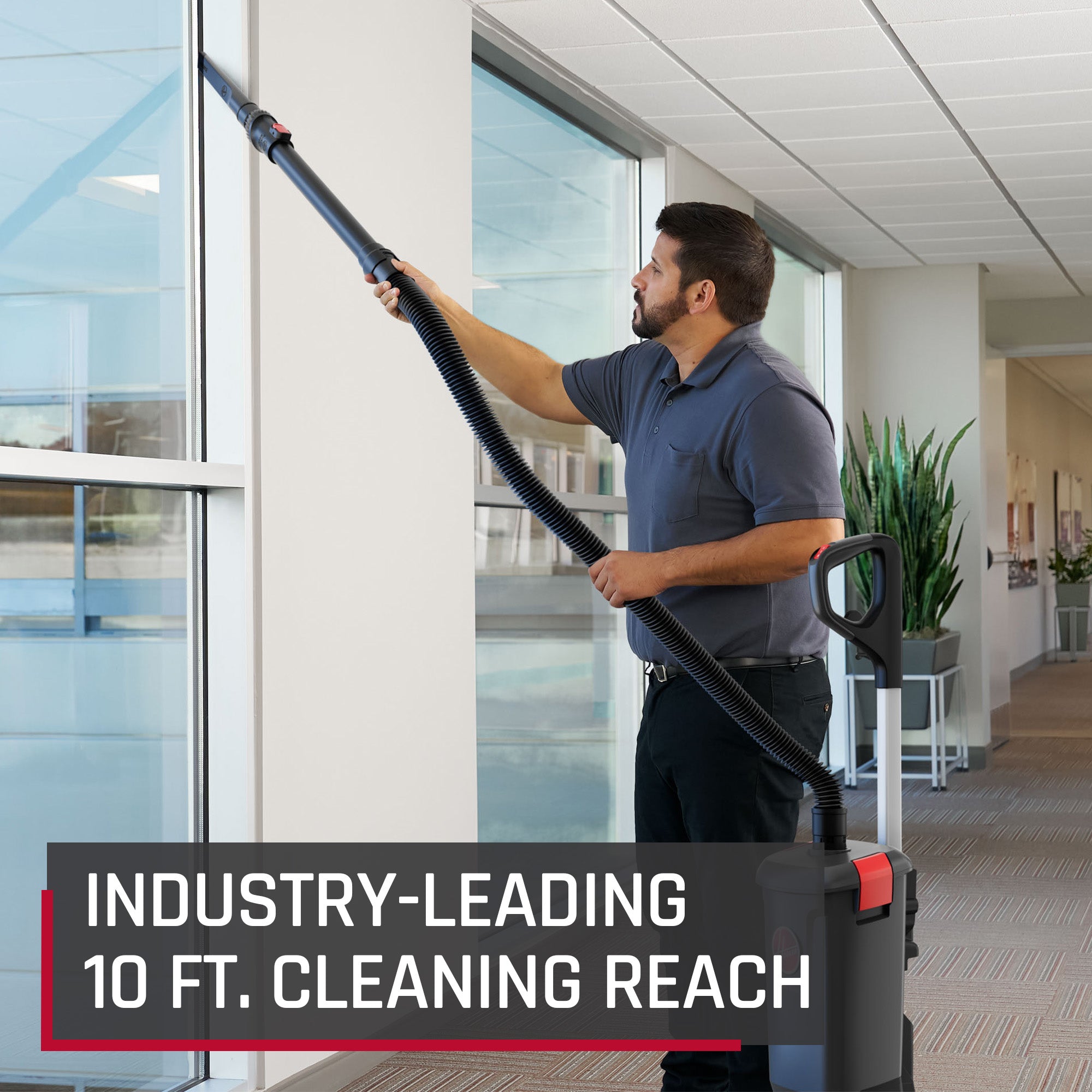 40V Brushless 12-Inch Commercial Upright Vacuum Cleaner with Attachments - No Battery Included - Ideal for Offices, Warehouses, and Large Spaces
