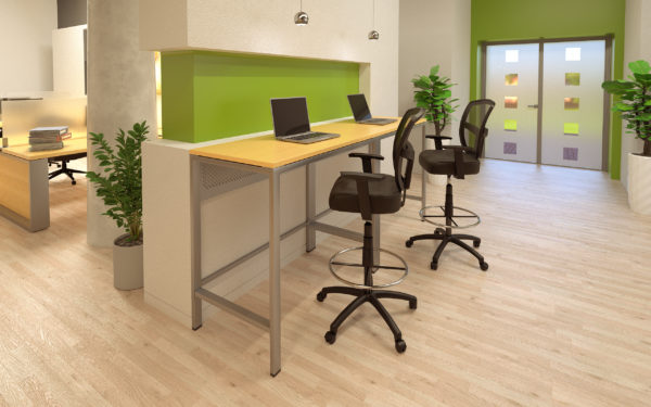Boss Contract Mesh Drafting Stool B16021 - Adjustable Height Ergonomic Office Chair for Architects, Designers & Artists - Perfect for Drafting Tables, Studios & Home Offices