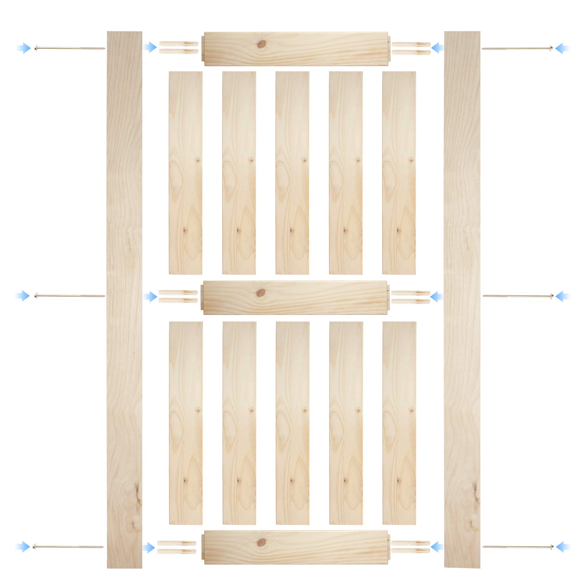 BELLEZE 36 Inch DIY Sliding Barn Door Kit - Unfinished Pine Wood for Farmhouse, Rustic & Modern Style - Perfect for Kitchen, Pantry, Bedroom, Living Room & Closet - Easy Installation & Customizable
