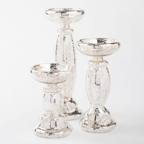 Elegant Glass Pillar Candle Holders - Set of 4 for Table Centerpiece Decor, Halloween, Wedding & Home Decor | Perfect for Dining Room, Mantel, Wall & Outdoor Lighting