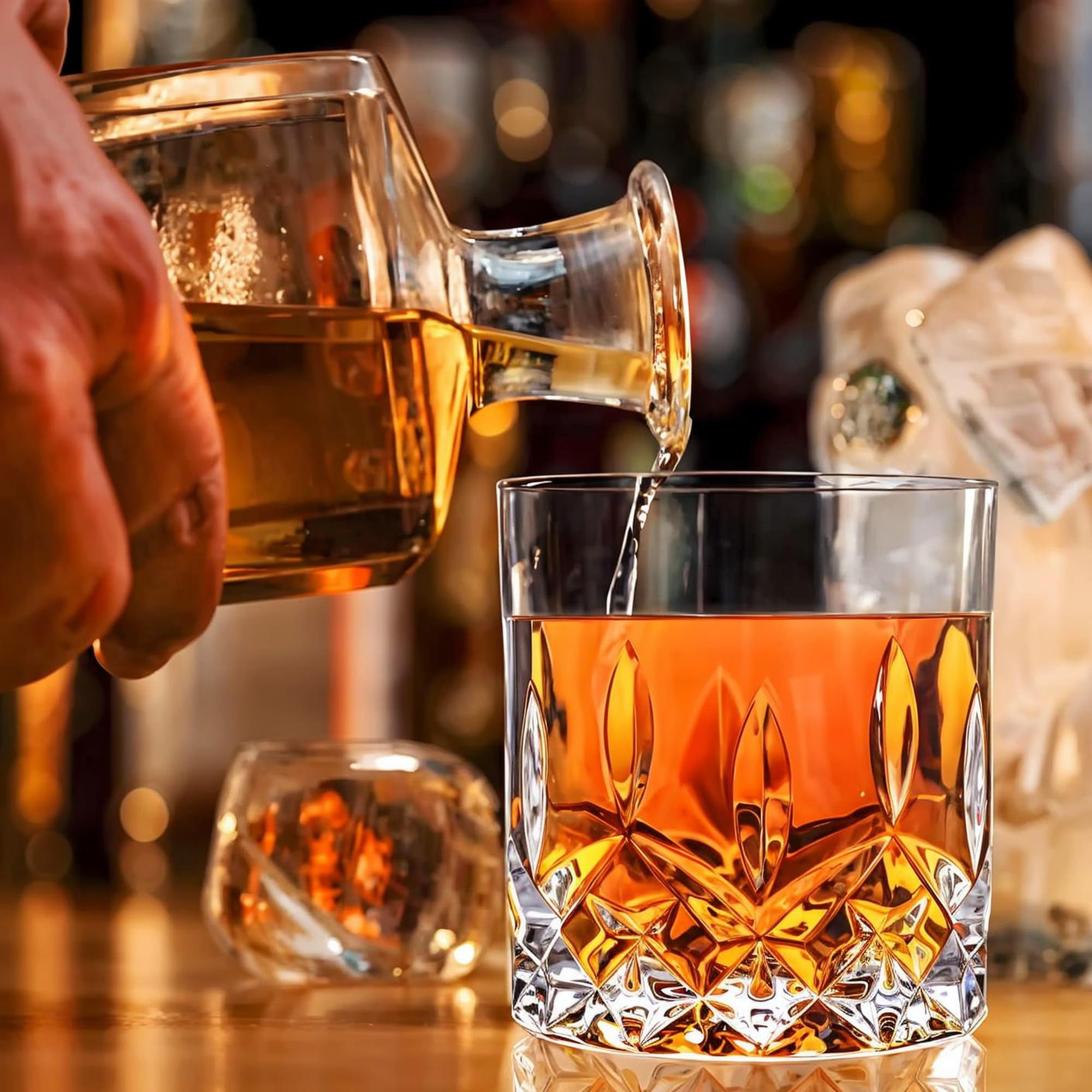 8-Piece Whiskey Glass Set - 11oz Old Fashioned Rocks Glasses for Bourbon, Scotch & Cocktails - Perfect Gift for Men