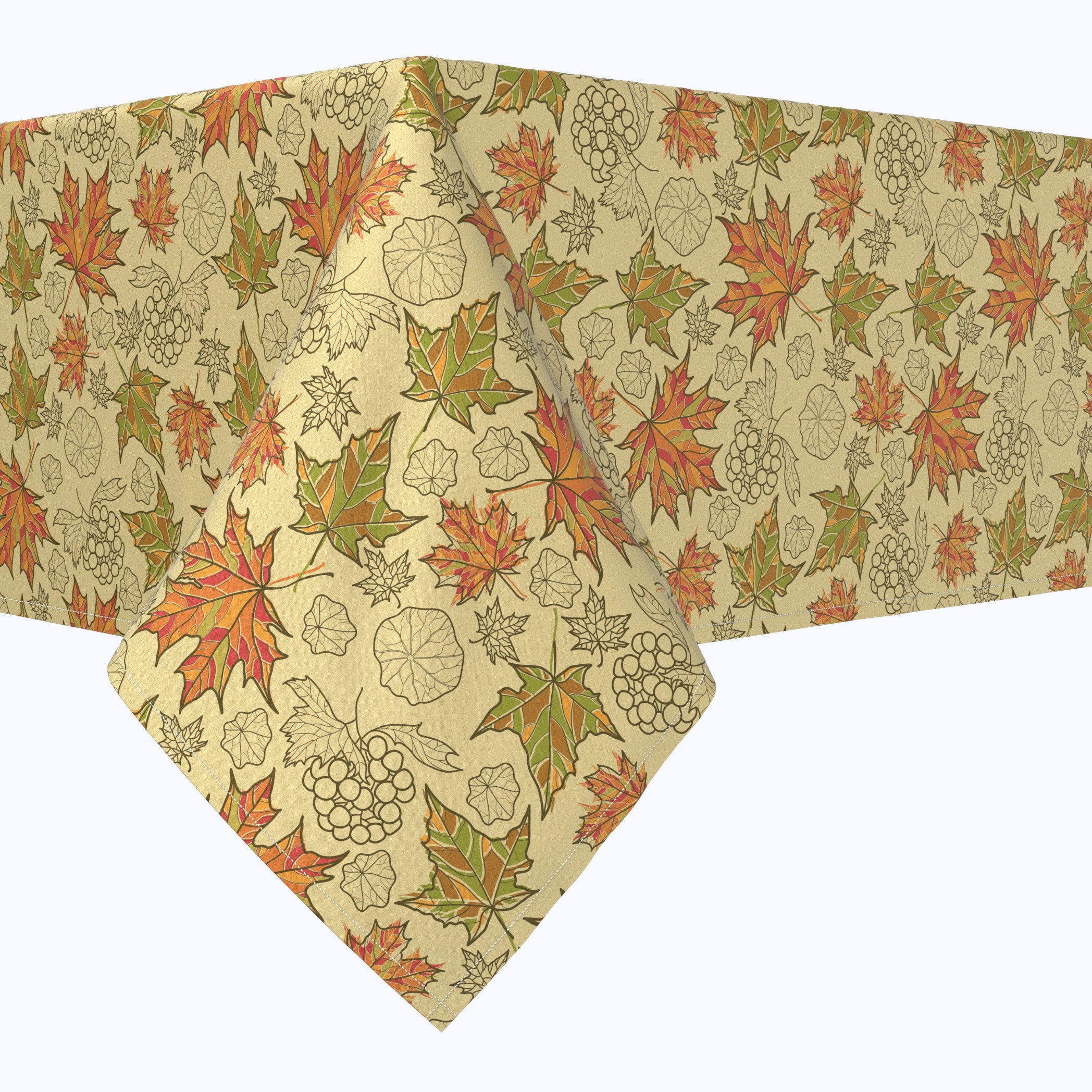 Vibrant Maple Leaf Print Square Tablecloth - Fall Dining Decor, Thanksgiving Party, Autumn Home Decor for Seasonal Celebrations