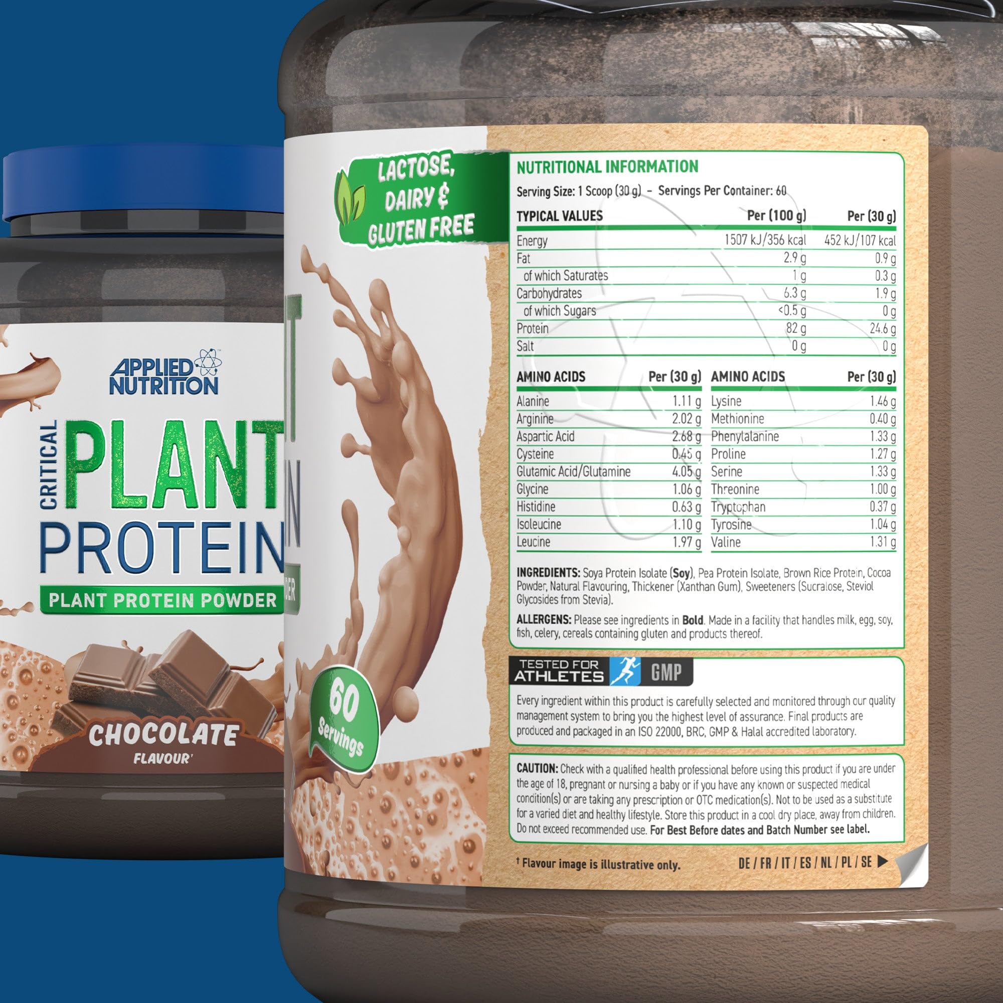 Applied Nutrition Critical Plant Protein Powder 1.8kg (4 lbs) - Vegan Plant-Based Protein Supplement for Muscle Recovery & Weight Management - Perfect for Post-Workout Shakes & Healthy Smoothies