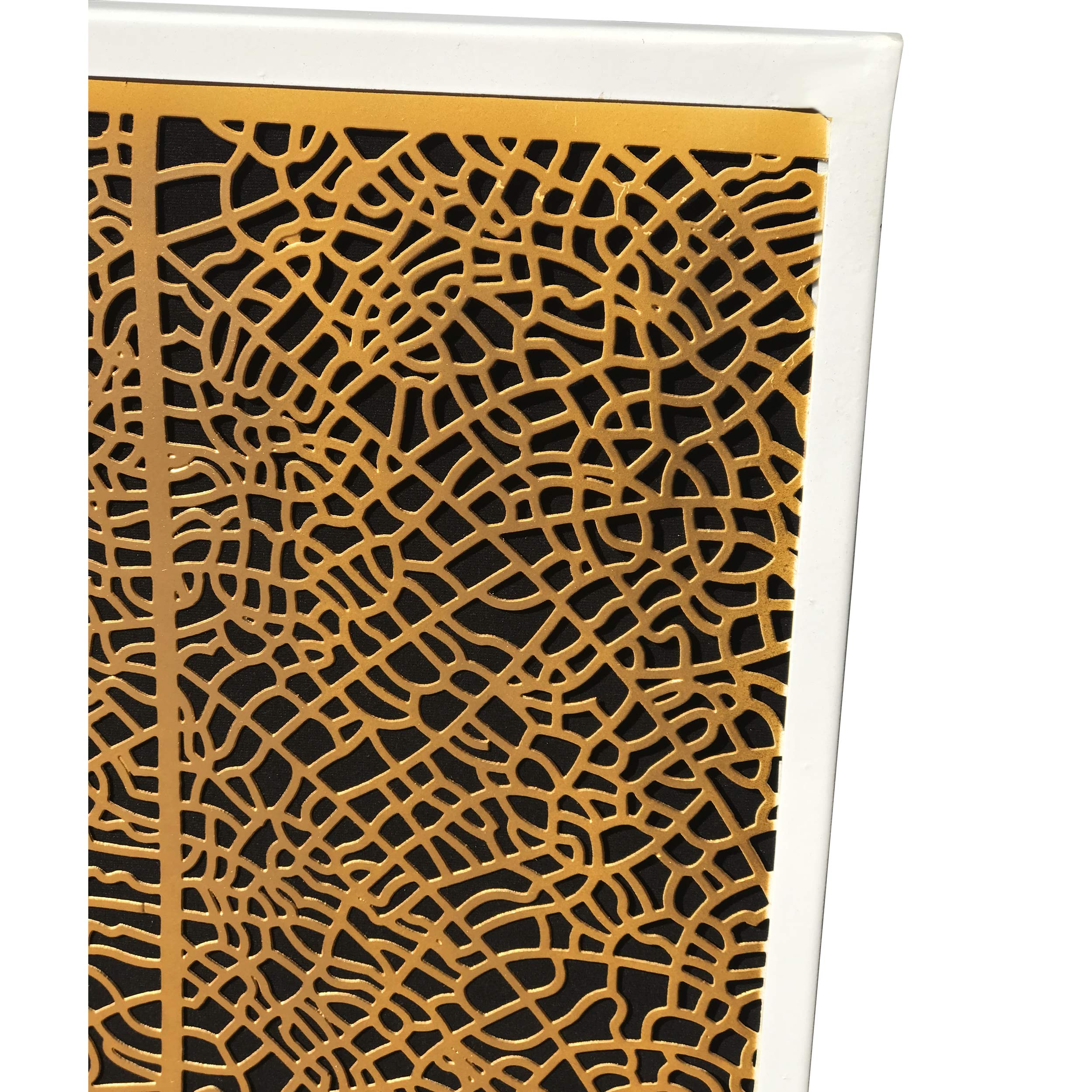 DecorShore Contemporary Metal Wall Art Set of 2 - Modern Gold Leaf Nature Wall Decor for Living Room, Bedroom & Office | Large Metal Wall Hangings | Home Decoration Ideas