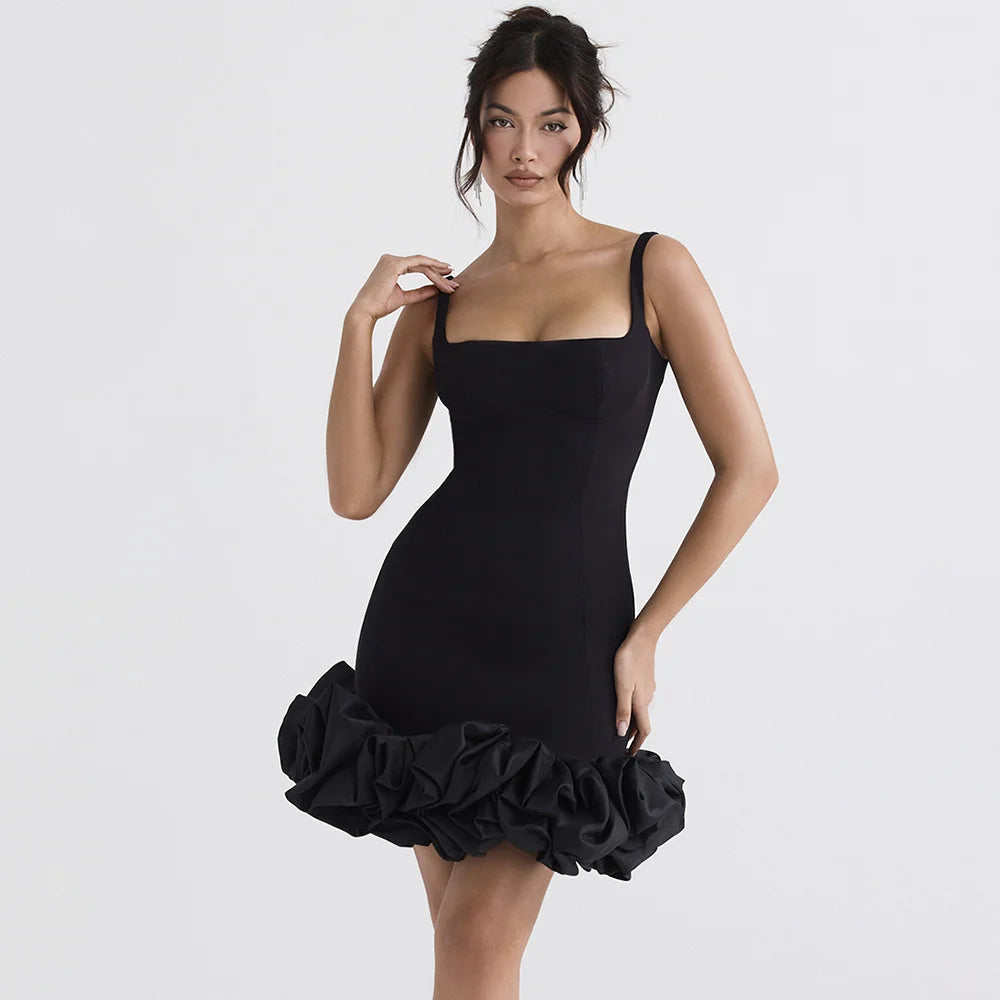 Elegant Black Sexy Mini Dress for Women - Spaghetti Strap Backless Bodycon Sundress for Club, Party & Summer Outfits | Perfect for Night Out, Beach Vacation & Date Night
