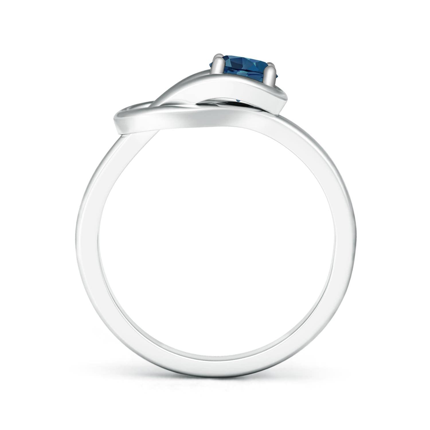 Angara Natural London Blue Topaz Solitaire Ring for Women - Sterling Silver Size 8 (Grade AA, 5mm) | December Birthstone Jewelry Gift for Her | Perfect for Birthday, Wedding, Anniversary & Engagement | Elegant Everyday Wear & Special Occasions