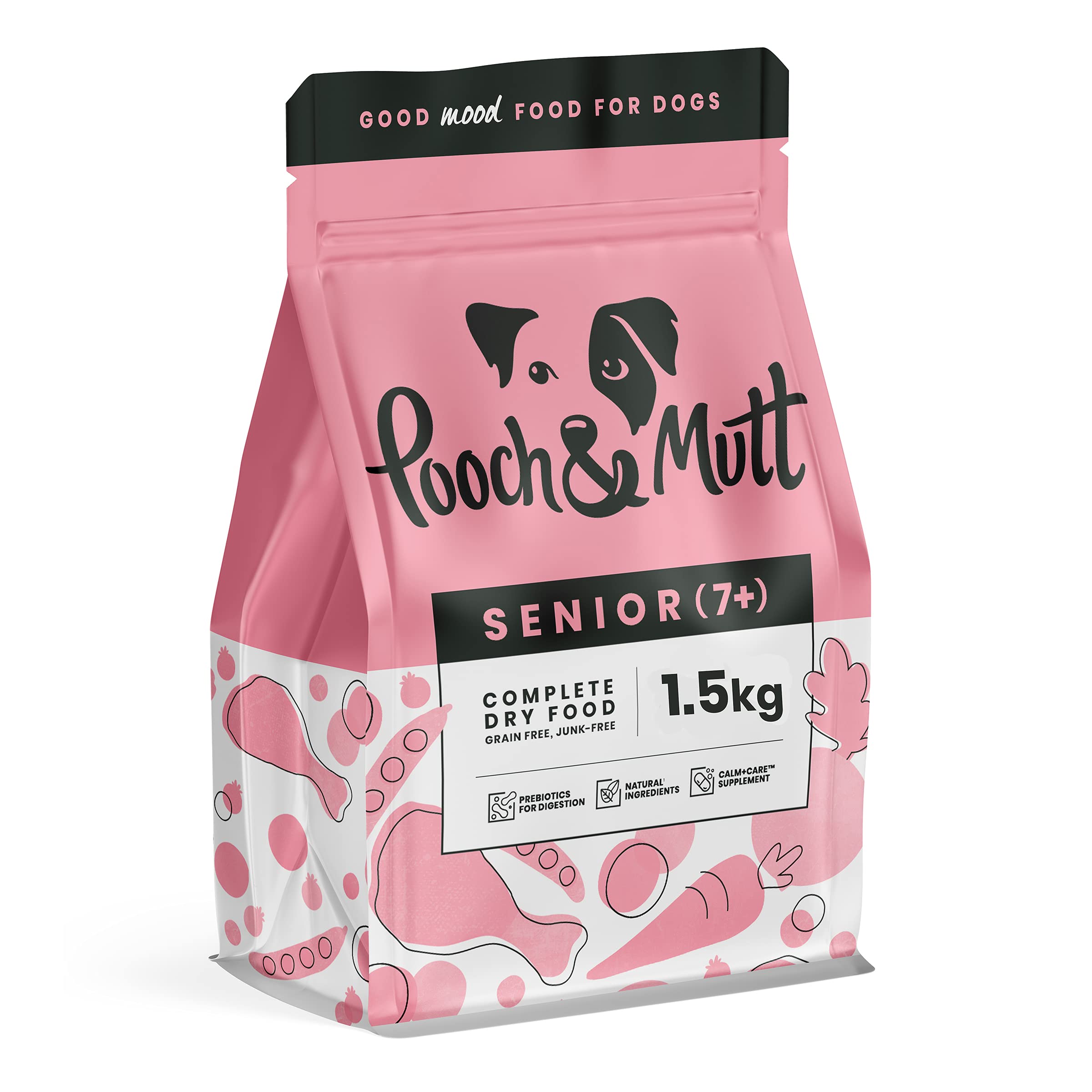 Pooch & Mutt Grain Free Senior Dry Dog Food - Chicken & Superfood Blend for Adult Dogs, 1.5kg Bag - Supports Joint Health & Digestion for Aging Pets | Perfect for Daily Meals & Senior Dog Care