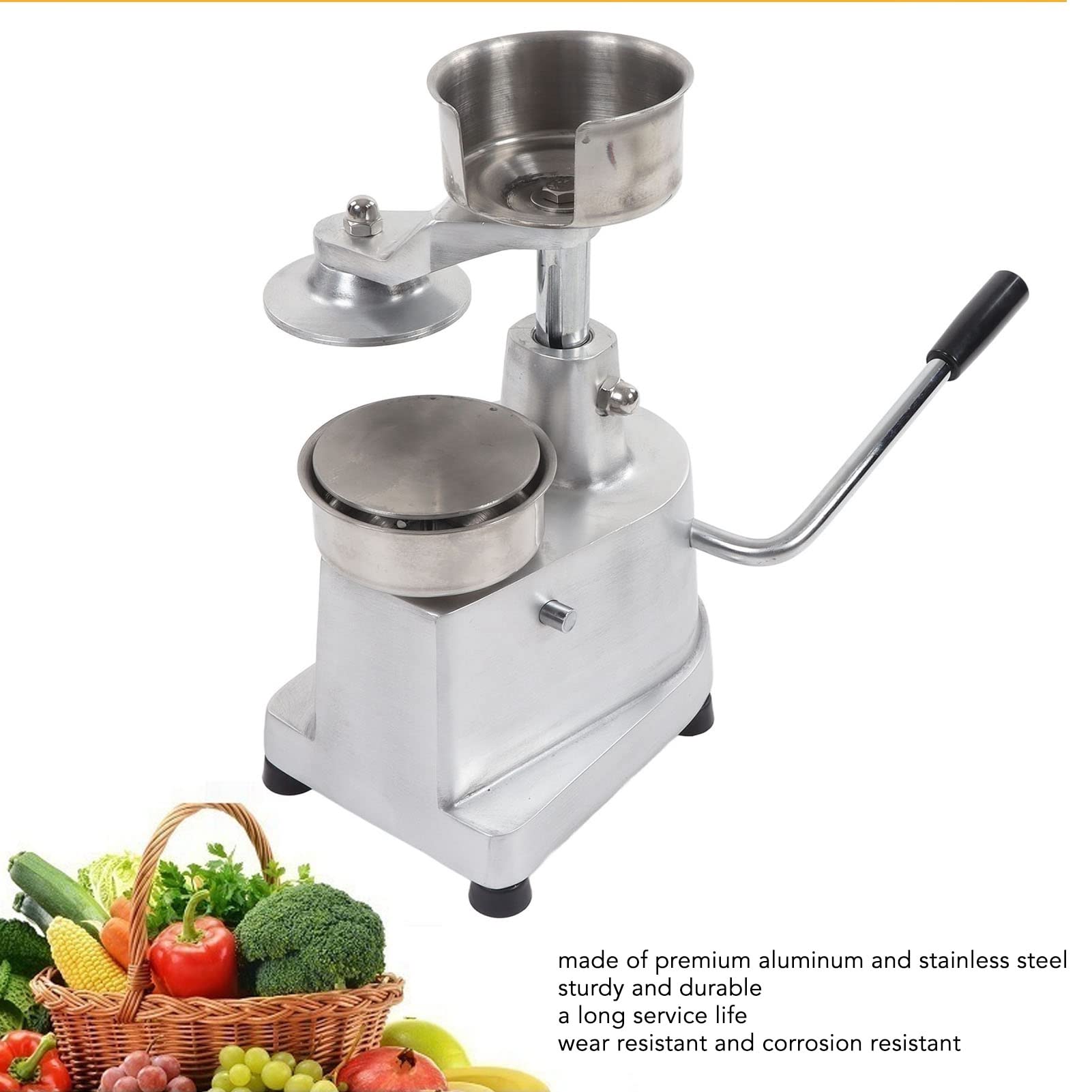 Commercial Stainless Steel Hamburger Press - Heavy Duty Burger Patty Maker with 500 Patty Papers (5.12in/130mm) for Restaurants, BBQ & Home Kitchen Use