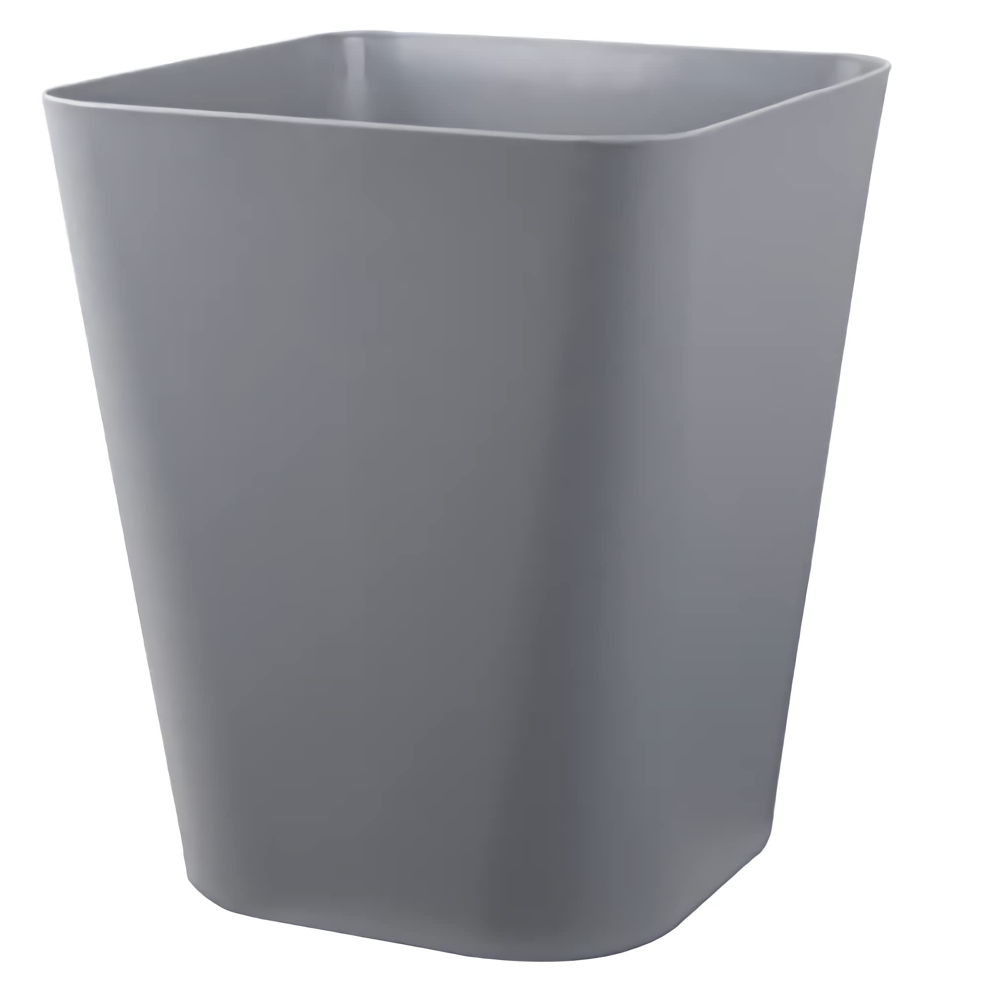 Small Square Plastic Trash Can - 3 Pack Grey Bathroom Garbage Bin for Office, Dorm, Home, Kitchen & Bedroom | Space-Saving Under Desk Waste Basket for Small Spaces