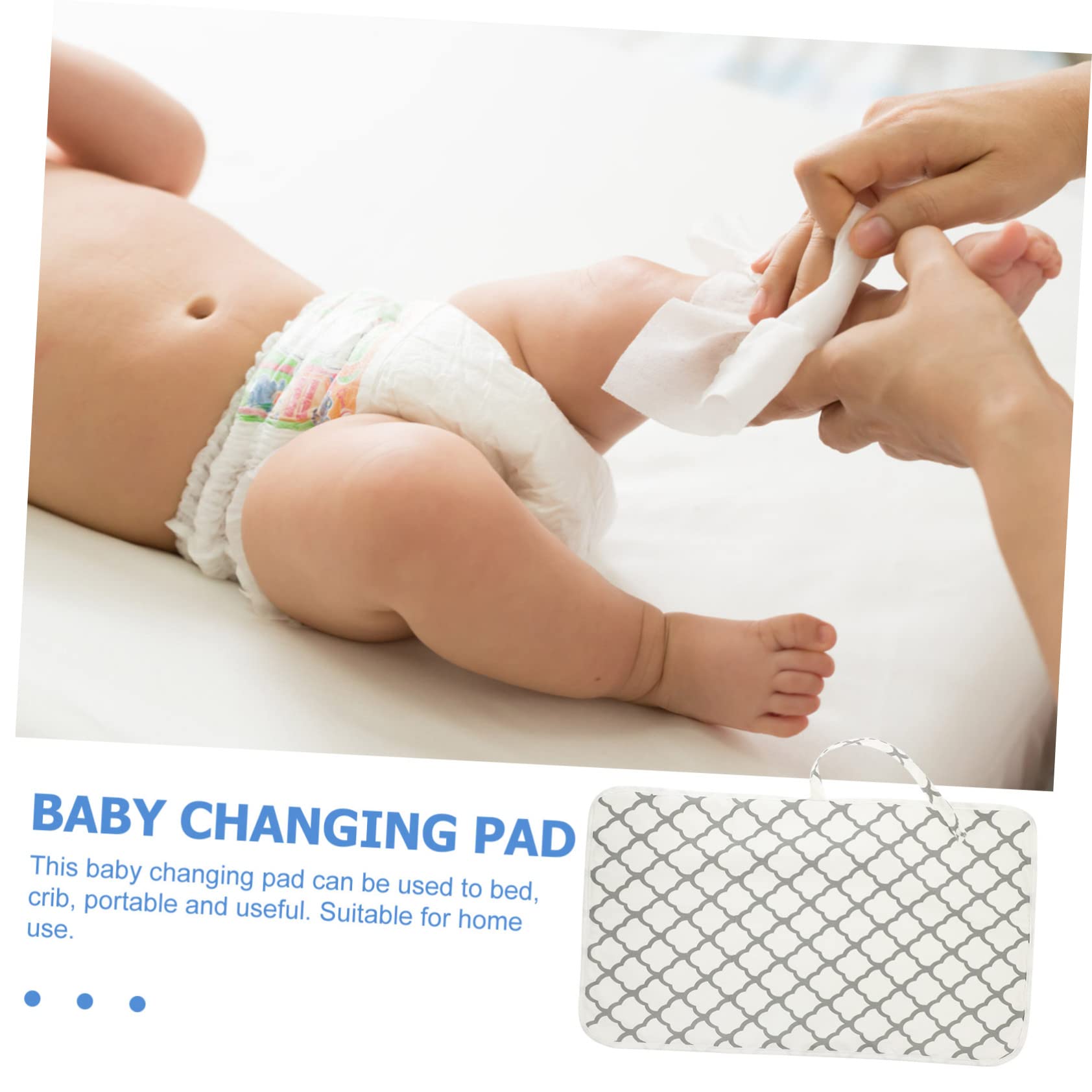 ifundom 4-Pack Portable Baby Changing Mat - Soft Washable Changing Pad with Polyester Cotton Blend, Grey - Perfect for Diaper Changes at Home, Travel & On-the-Go