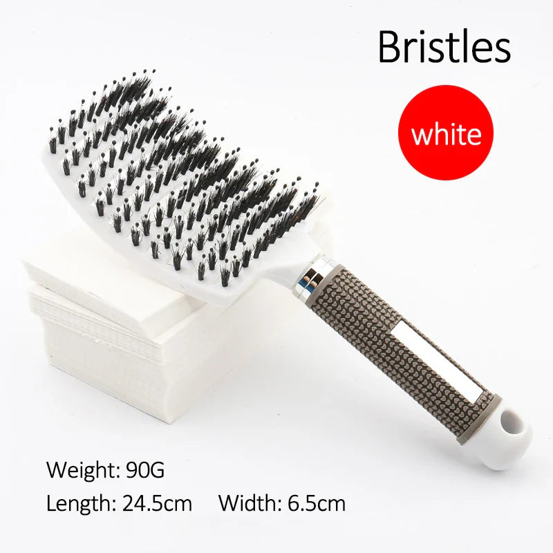 Nylon Curl Release Brush for Detangling & Styling – Perfect for Curly, Wavy & Natural Hair Care at Home or Salon